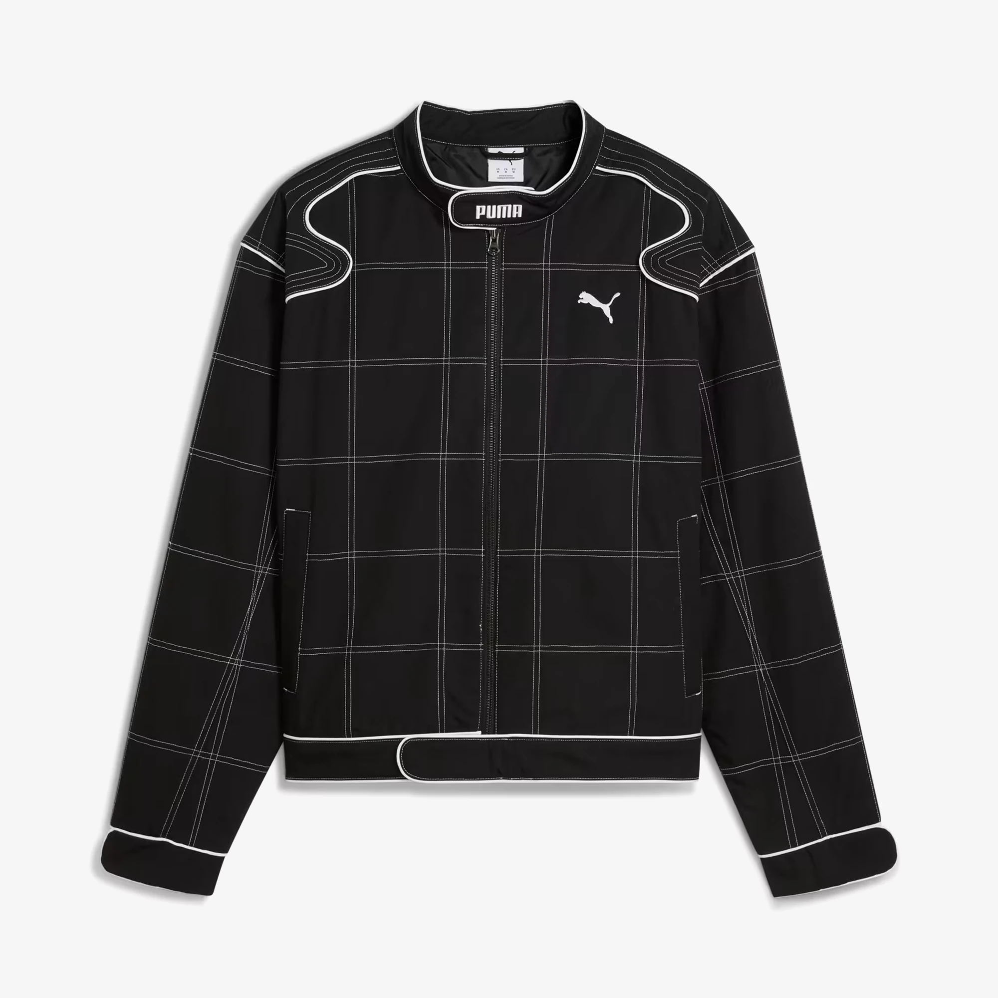Racer Zipped Check Jacket 'Black'