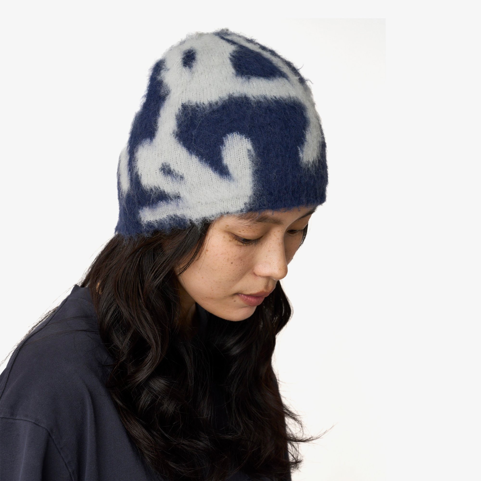 Mohair Burly Runningman Beanie 'Midnight'