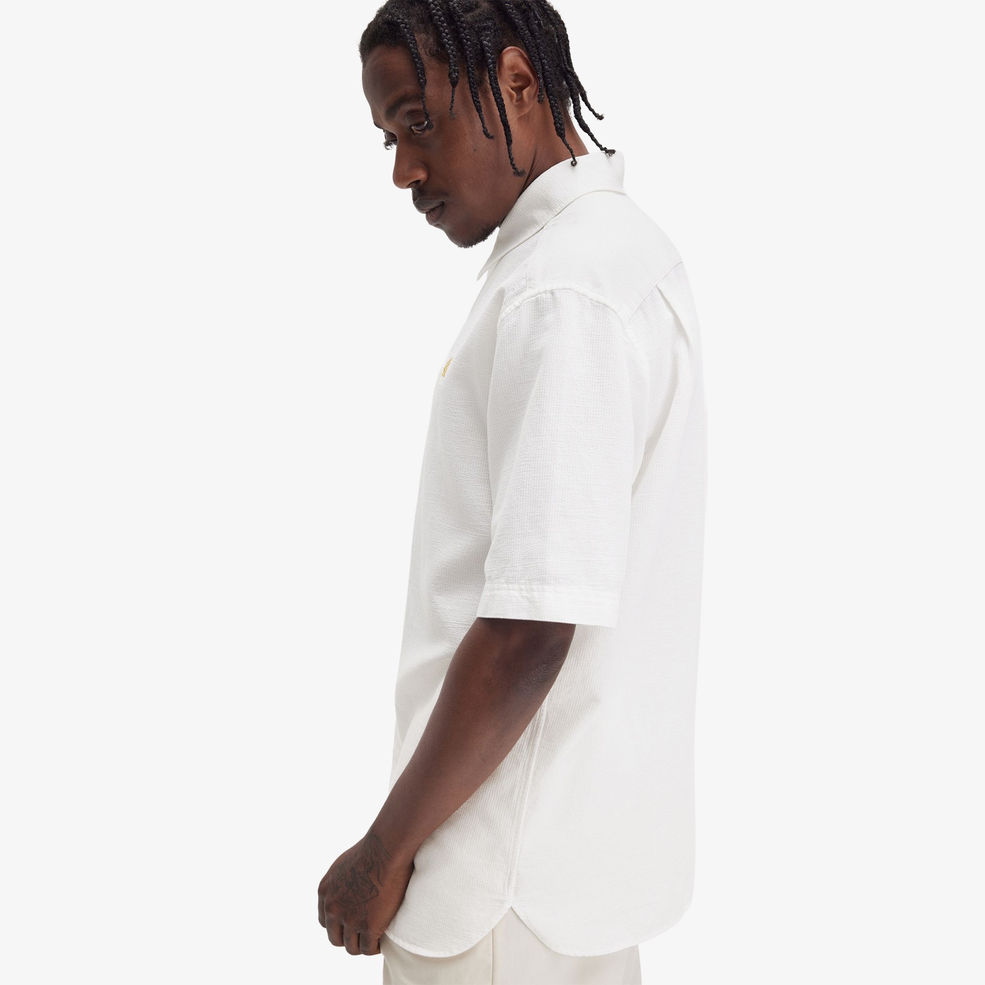 Textured Seersucker Shirt 'Snow White'