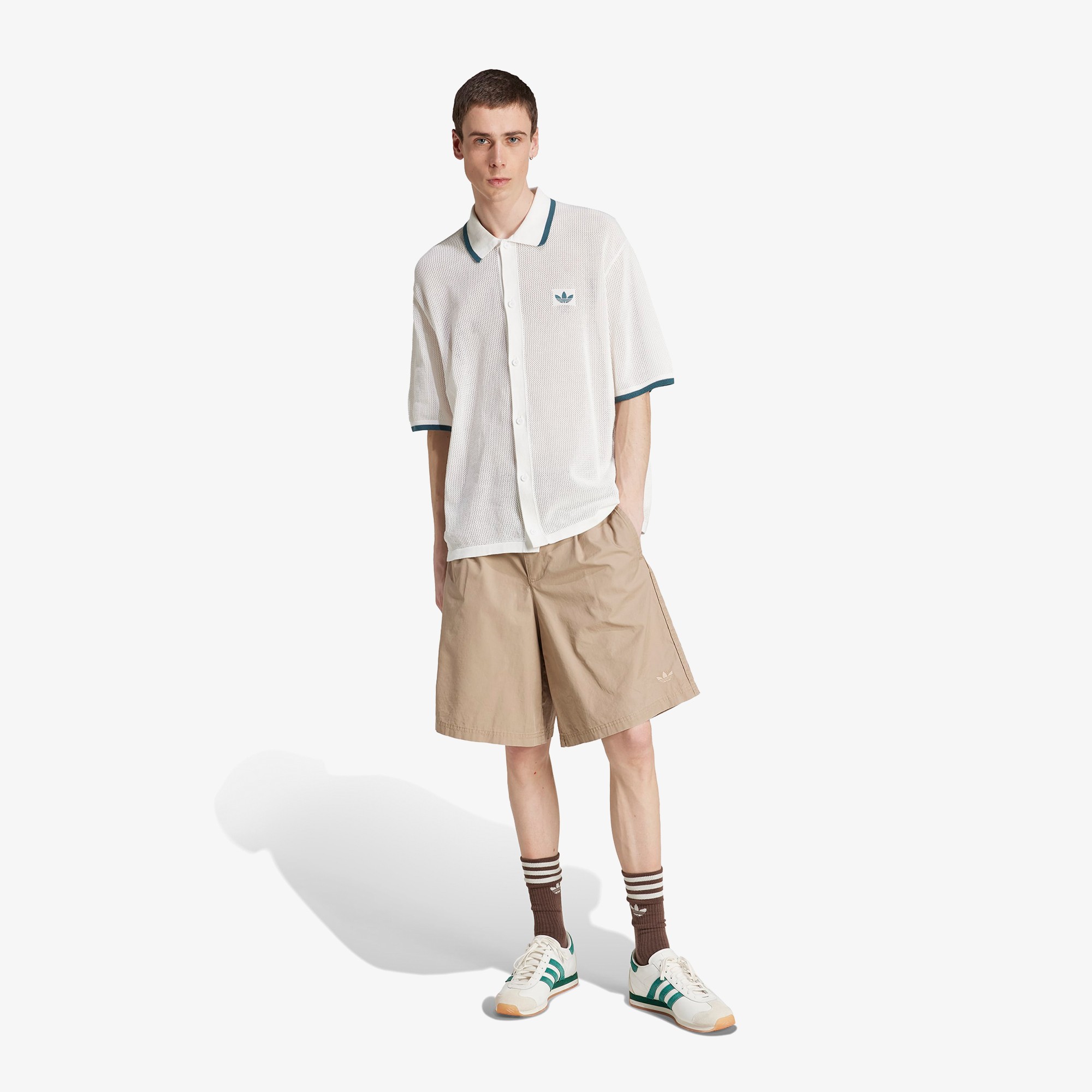 Button Down Knitted Shirt 'Wonder White'