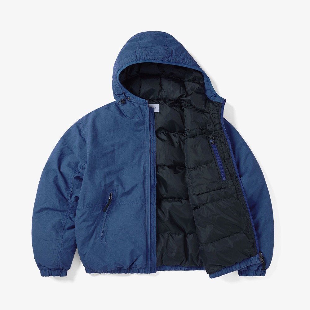 Washed Down Puffer Jacket 'Blue'