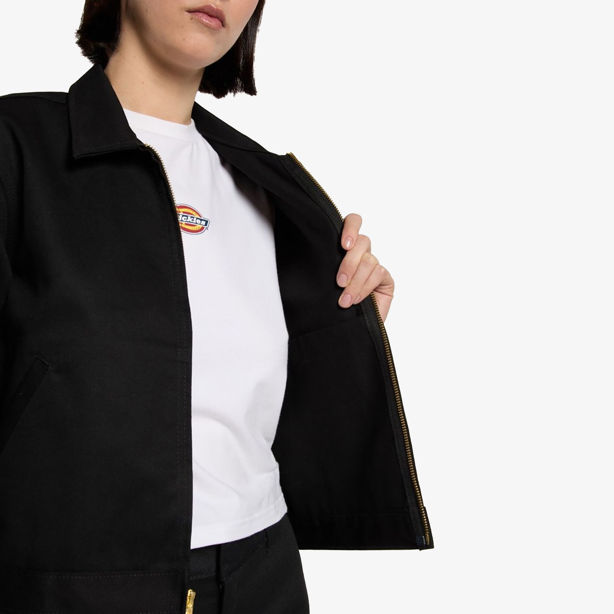Unlined Cropped Eisenhower Jacket 'Black'