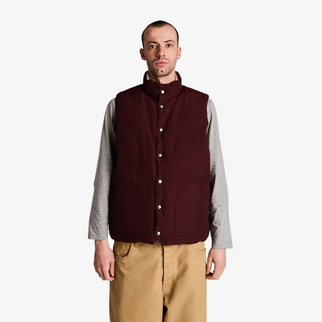 Pop Trading Co. Quilted Reversible Vest 'Fudge Off White' - WUNDER