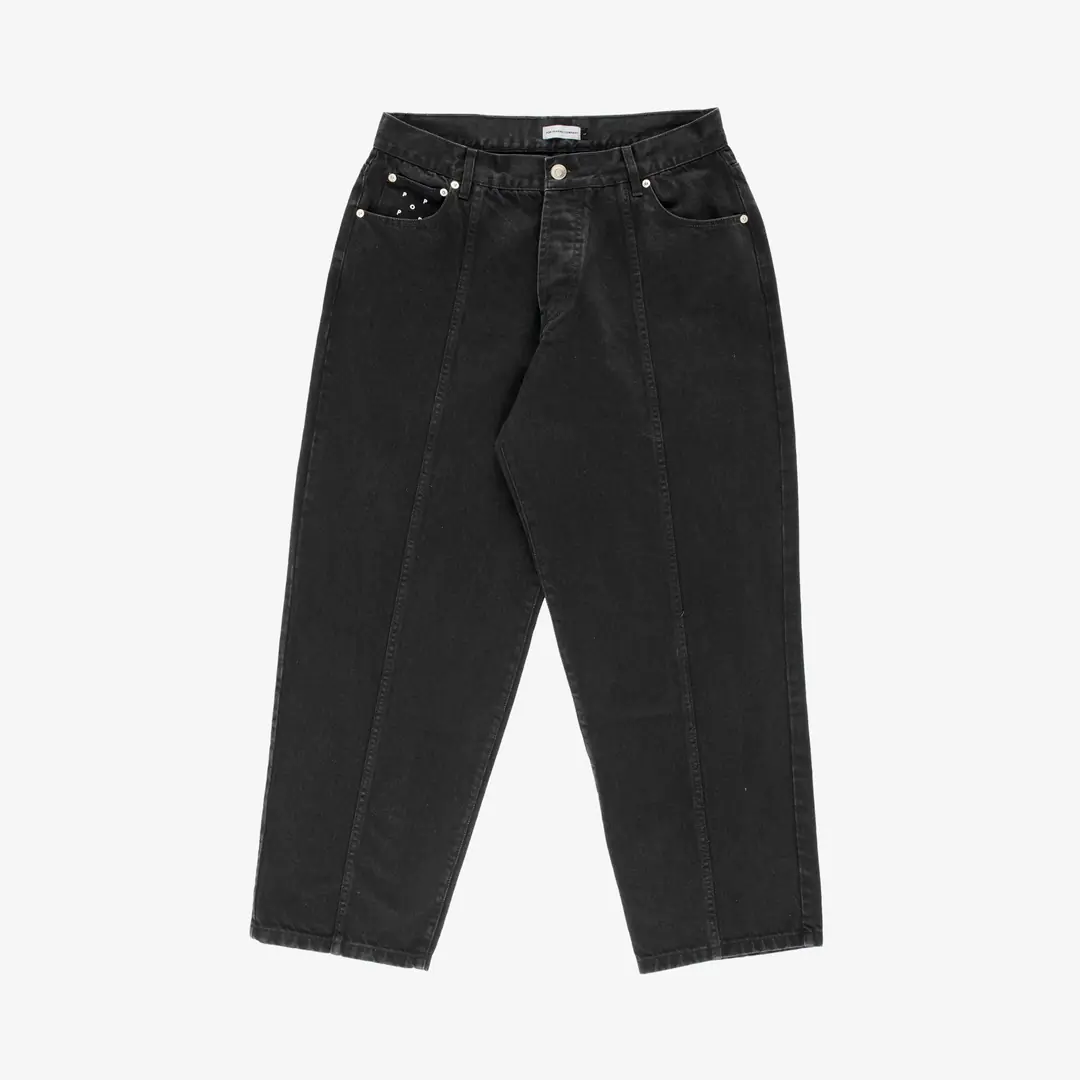 Pop Trading Co. Drs Denim Seam Pants 'Washed Black' - WUNDER