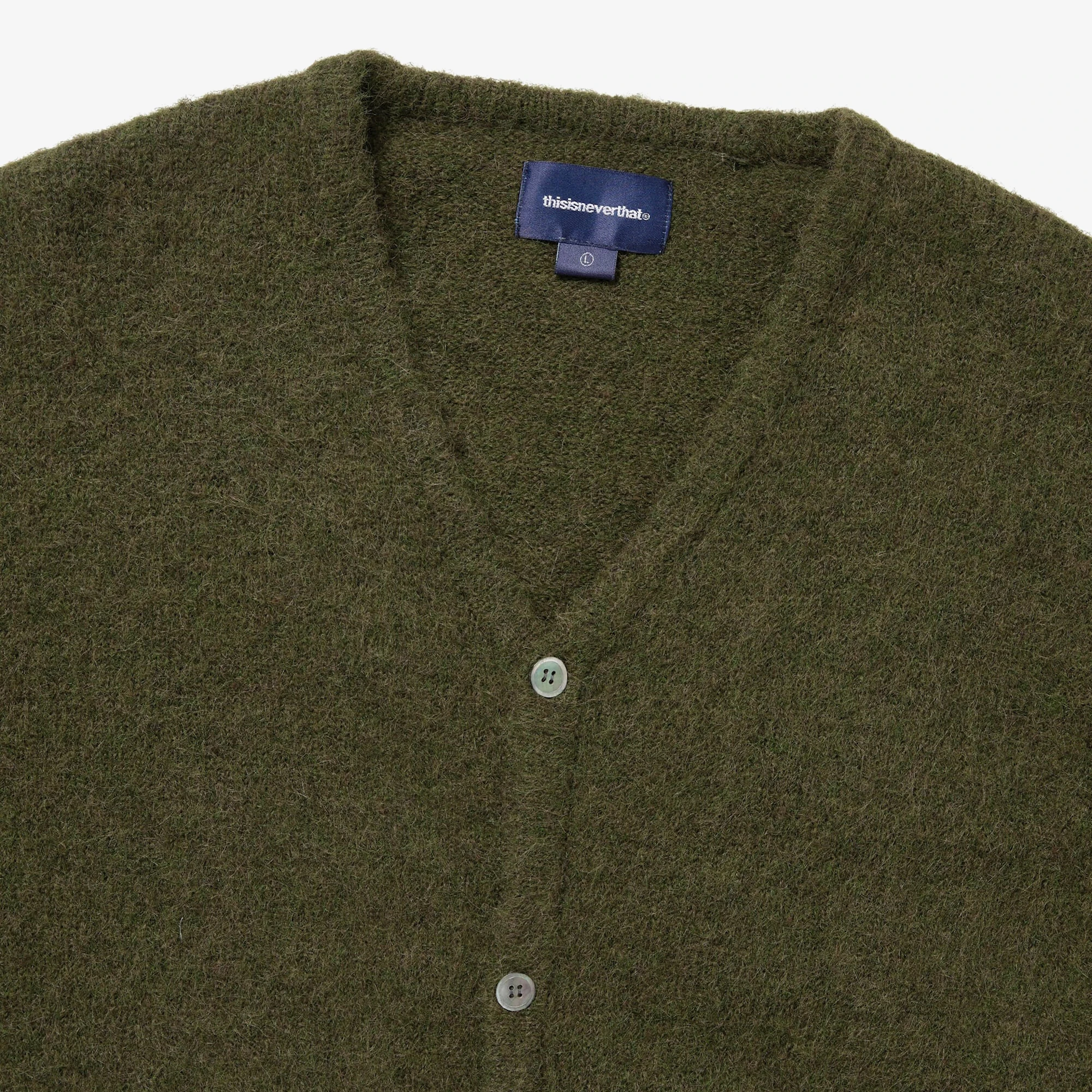 Hairy Knit Cardigan 'Olive Green'