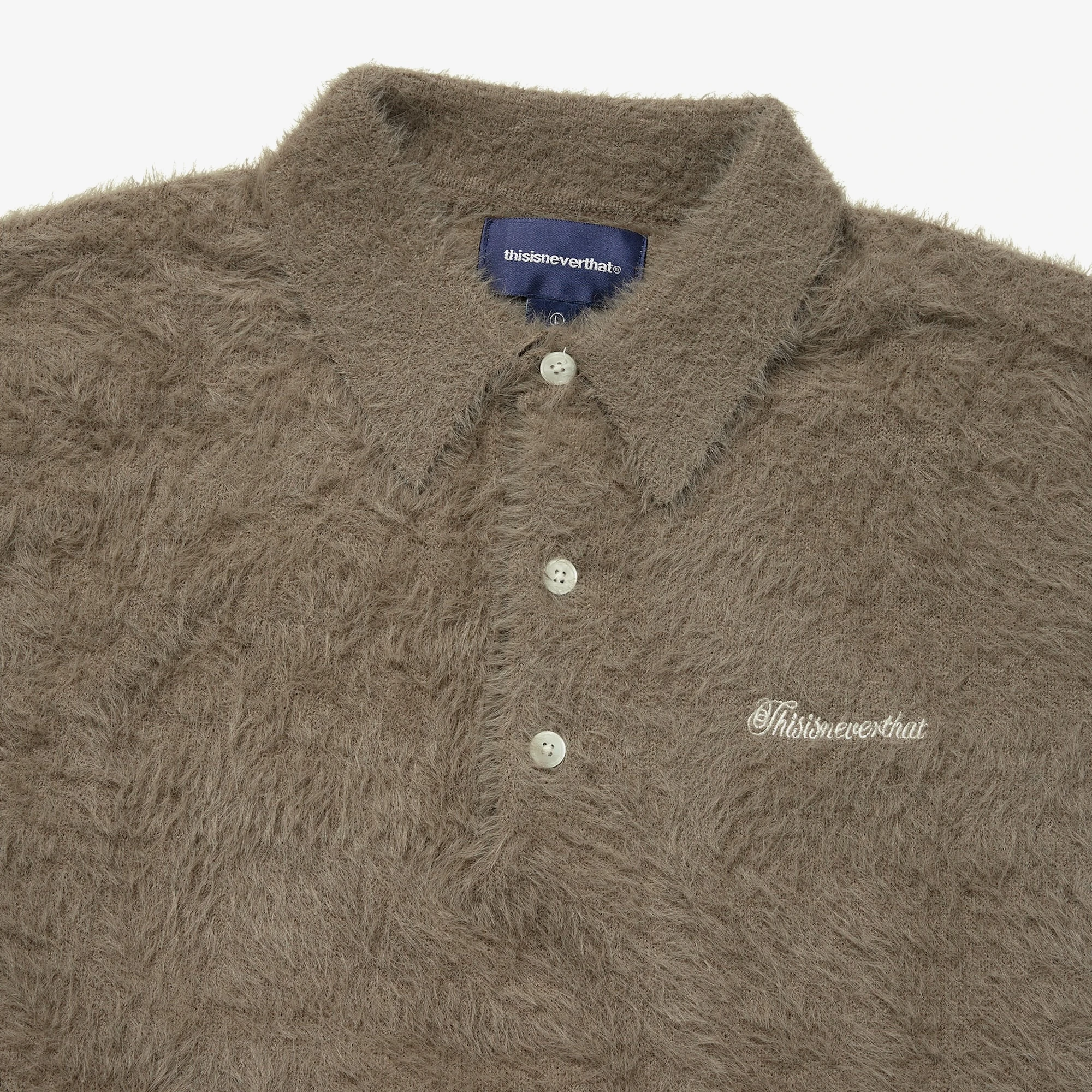 SCT-Logo Shaggy Knit Polo 'Mud'