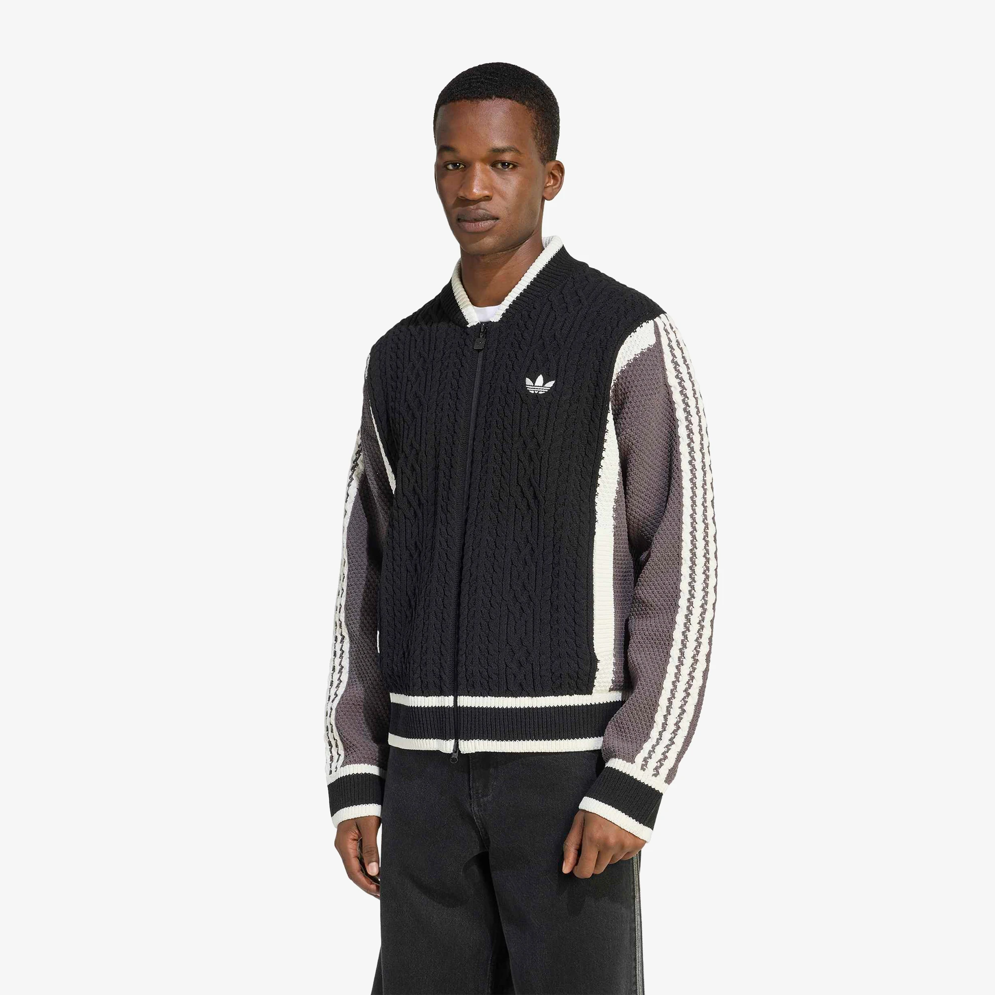 Retro Remix Cardigan 'Black & Grey Strata'