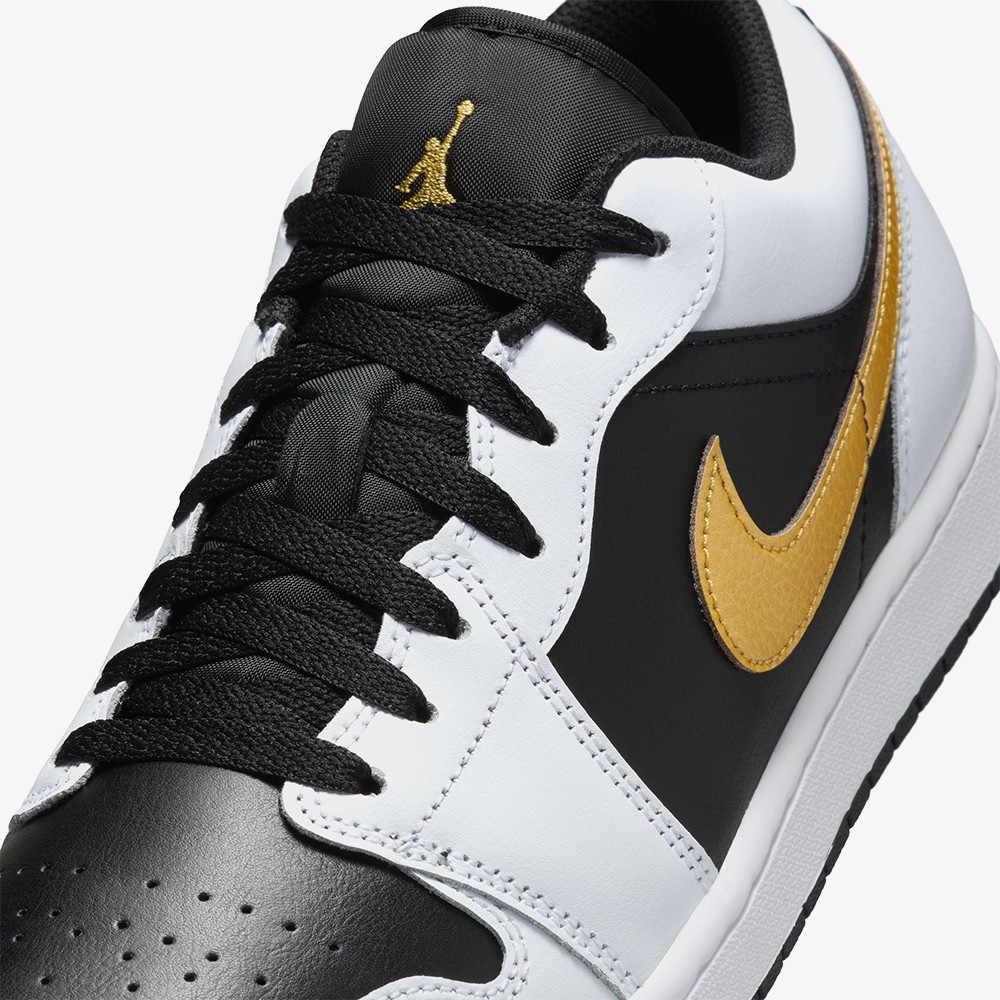 Air Jordan 1 Low 'White Black Metallic Gold Swoosh'