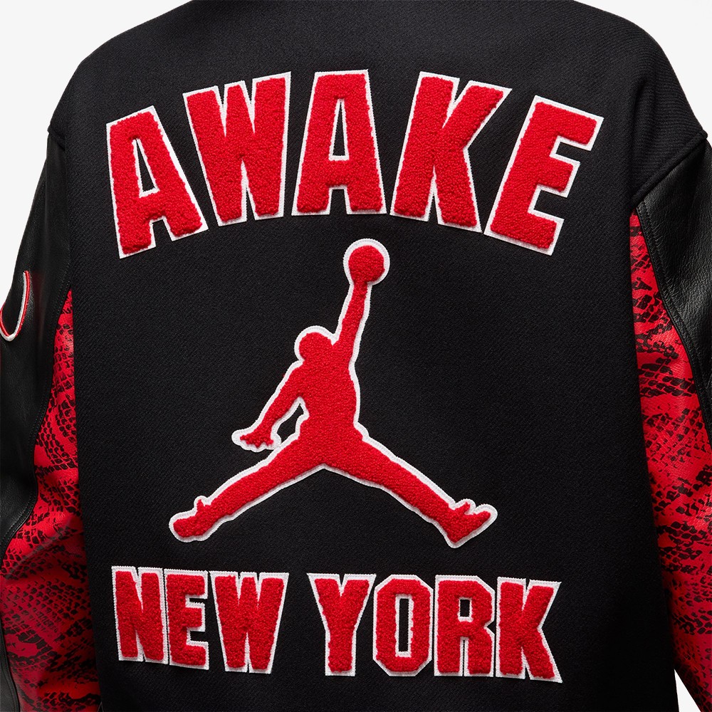 Jordan x Awake NY Varsity Jacket 'Black Red'