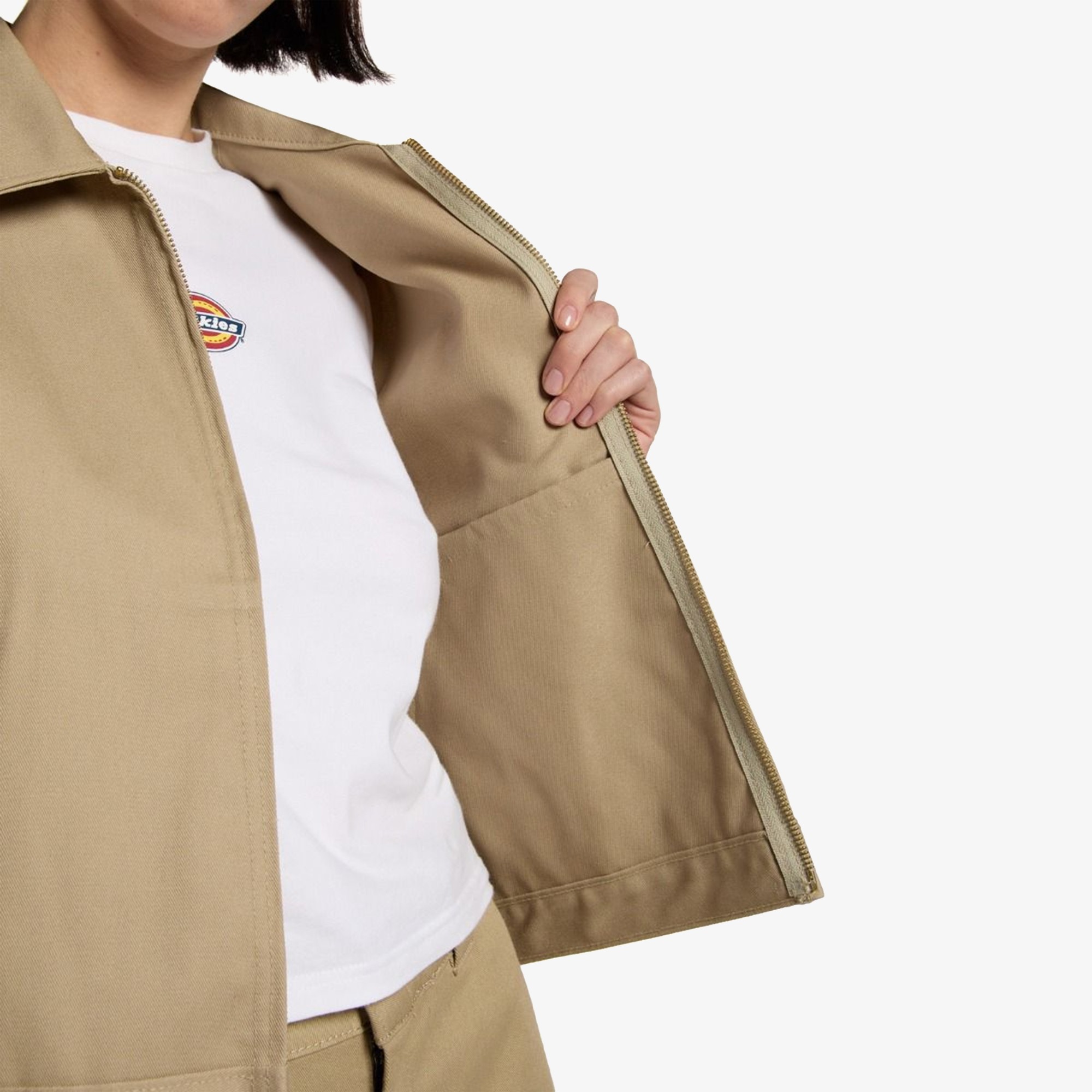 Unlined Cropped Eisenhower Jacket in 'Khaki'