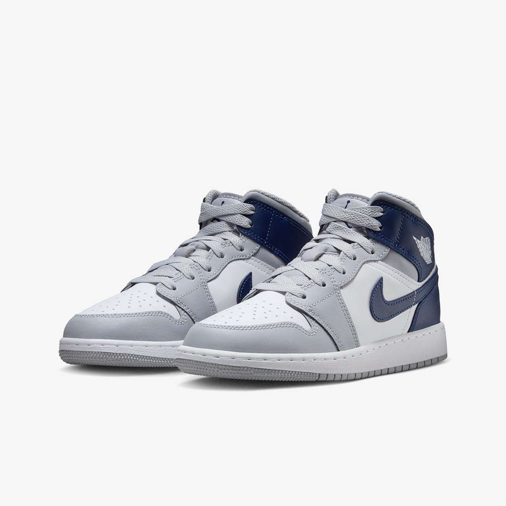 Air Jordan 1 Mid 'Wolf Grey Navy' (GS)