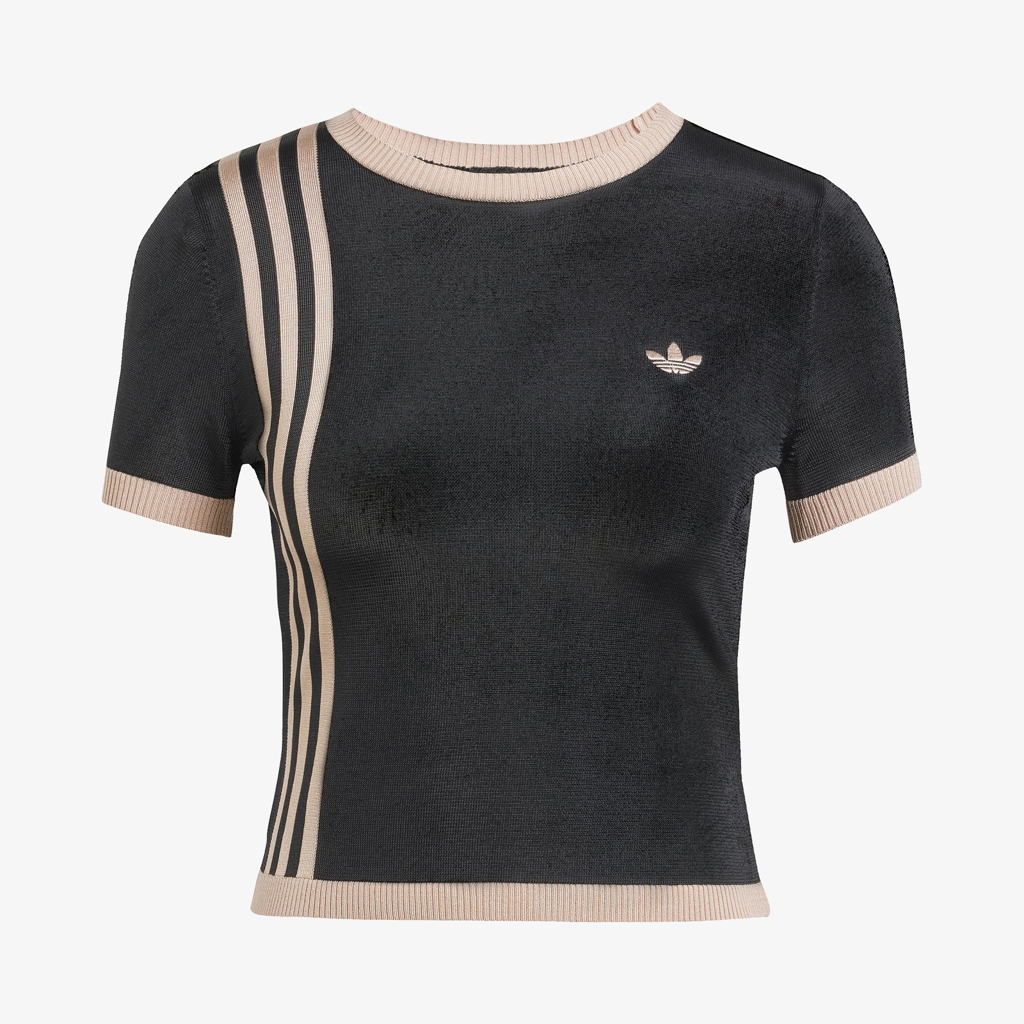 Knitted 3-Stripes Short T-Shirt