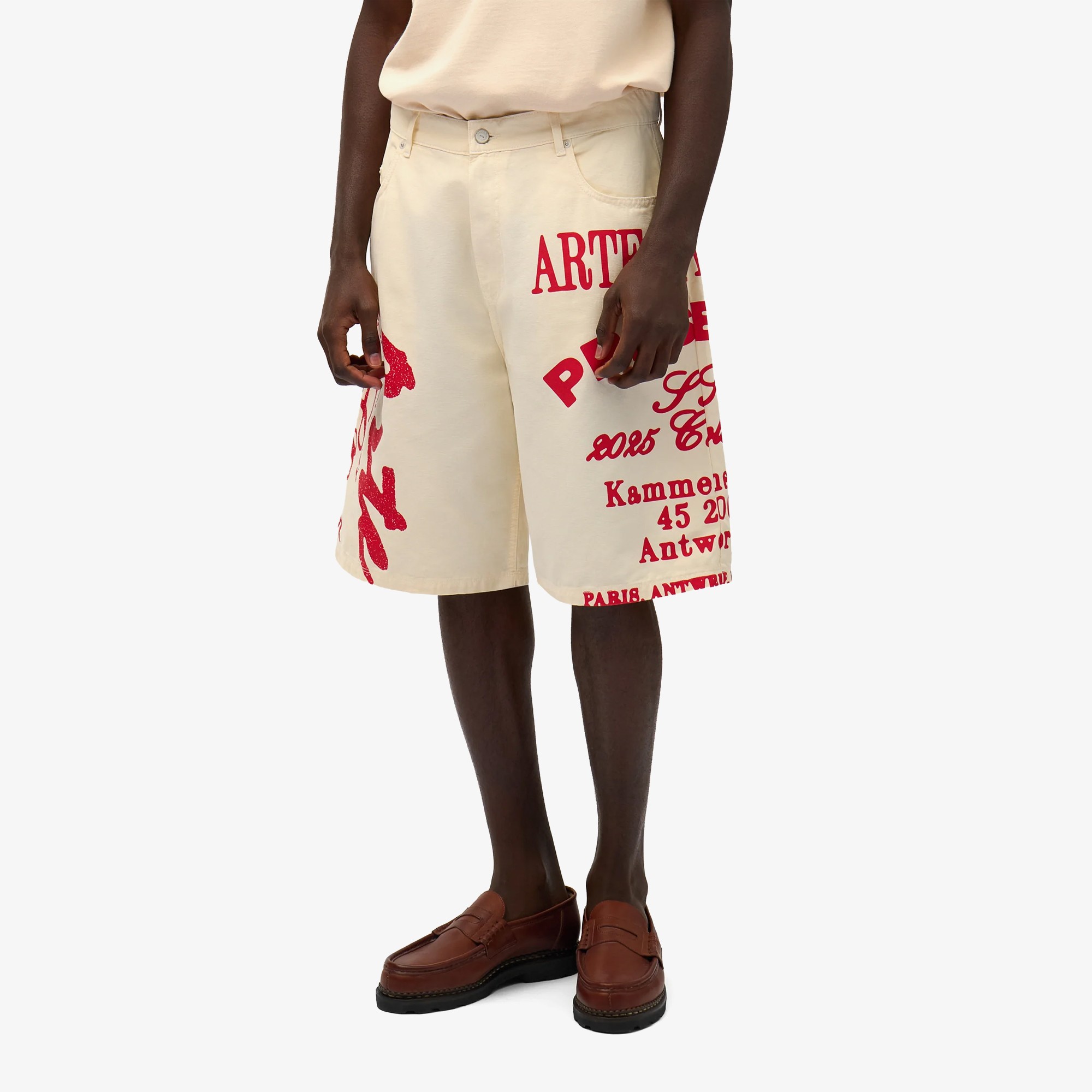 Red Print Shorts 'Cream'
