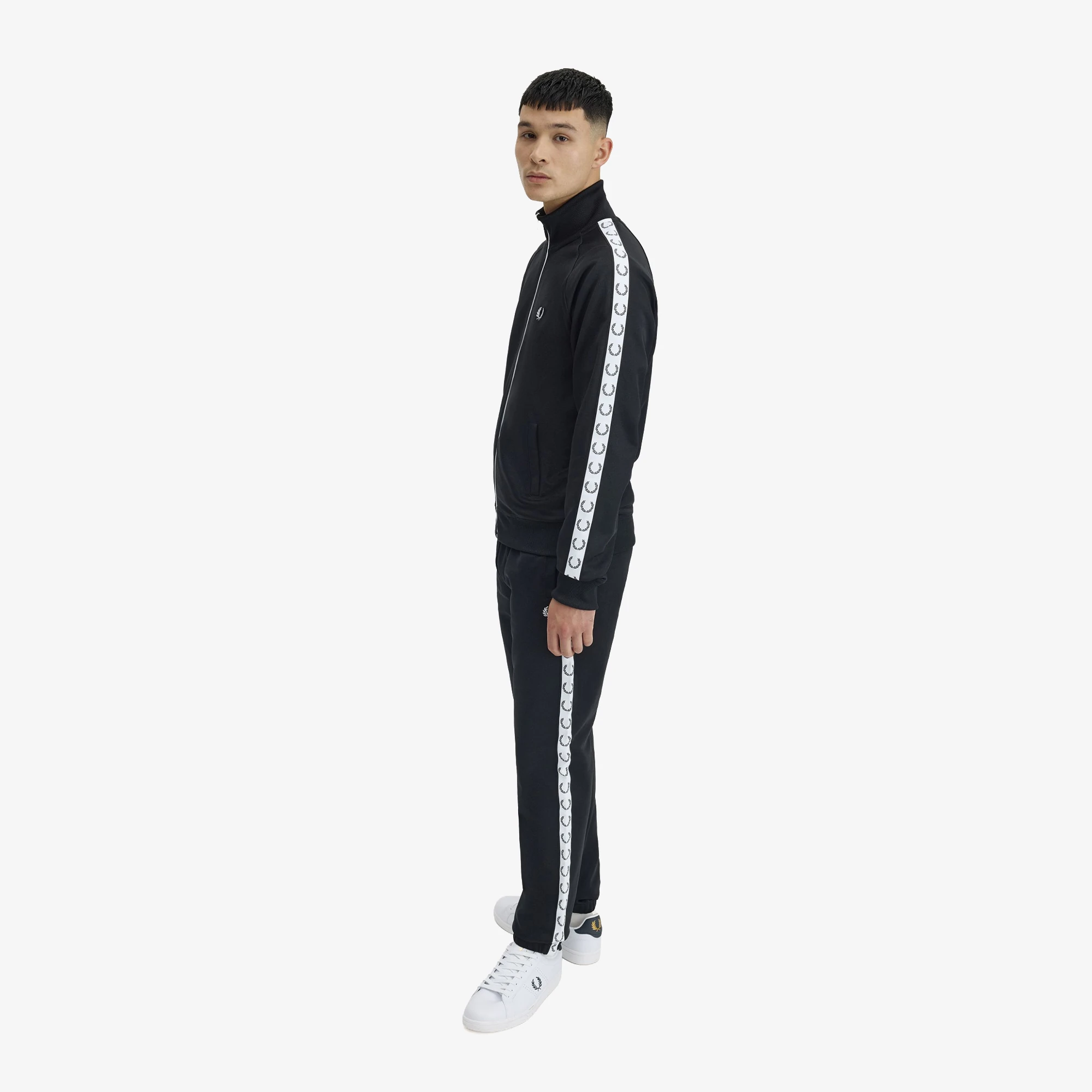 Fred Perry Taped Track Jacket 'Black' - WUNDER