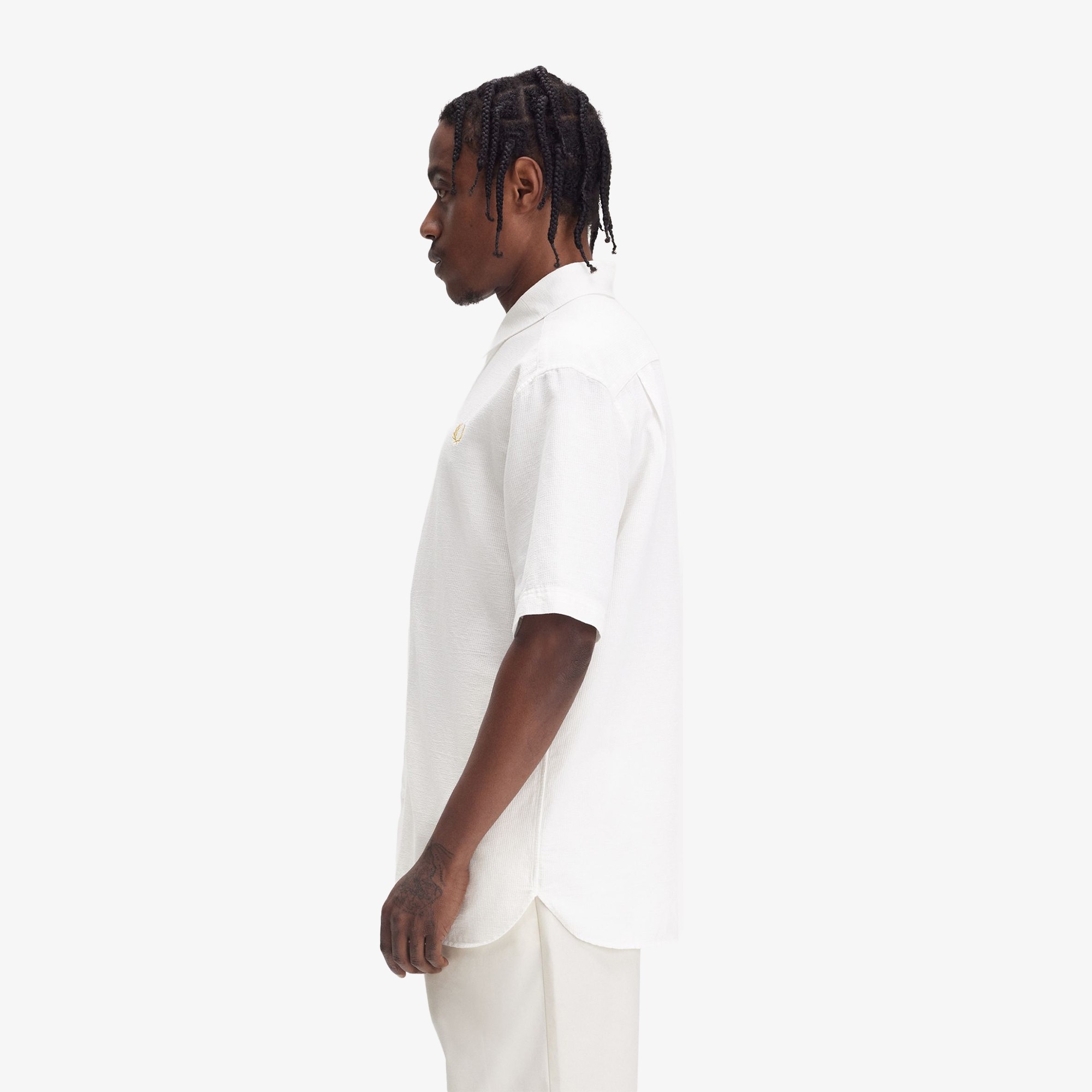 Textured Seersucker Shirt 'Snow White'