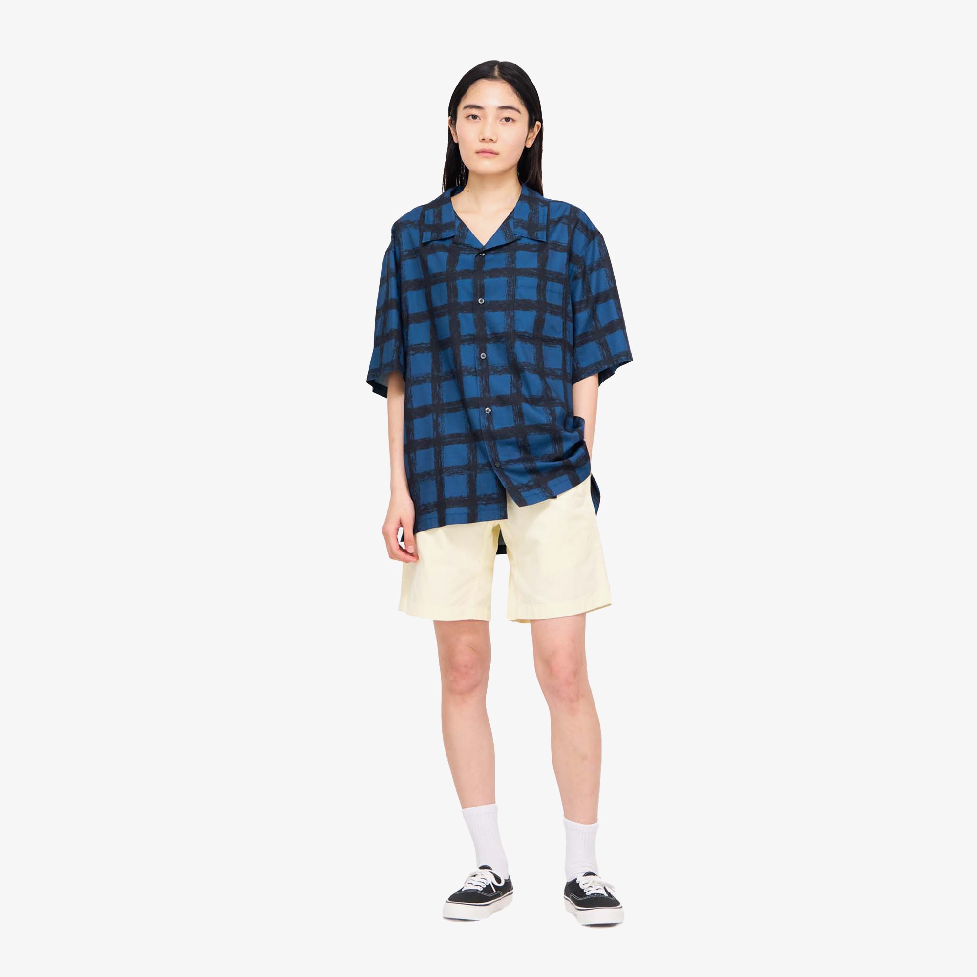 Checkered Rayon Shirt 'Midnight'