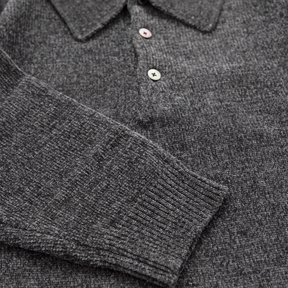 Velvet Knit Polo 'Black'