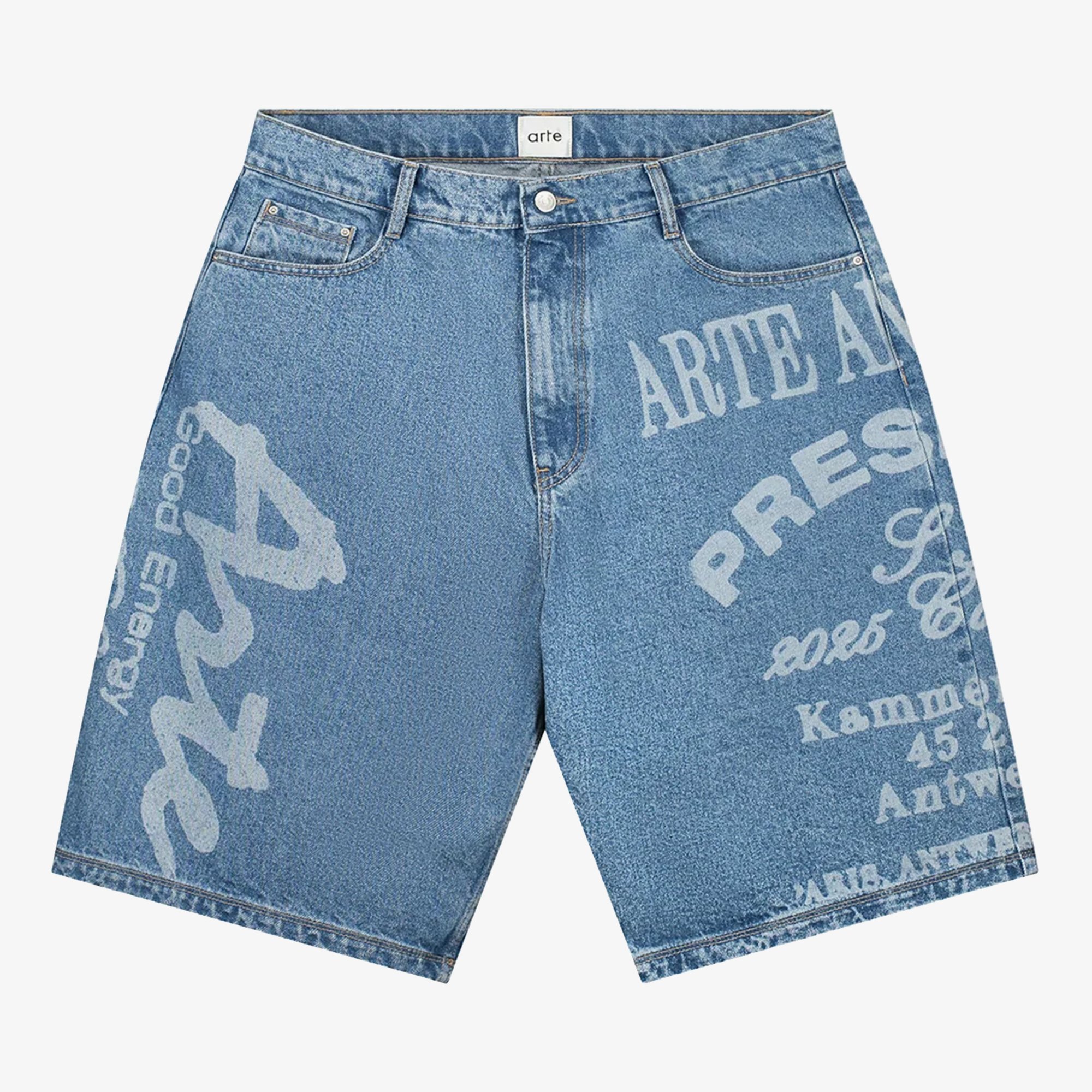 Print Denim Shorts 'Bleached'