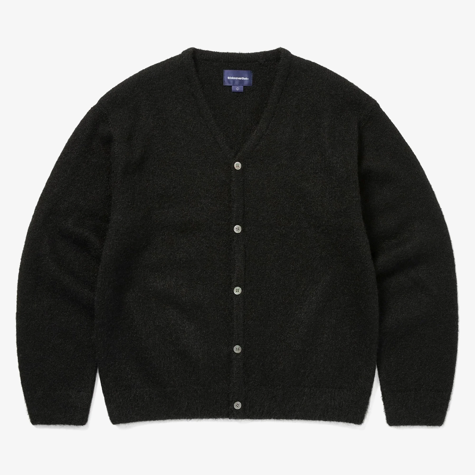 Hairy Knit Cardigan 'Black'