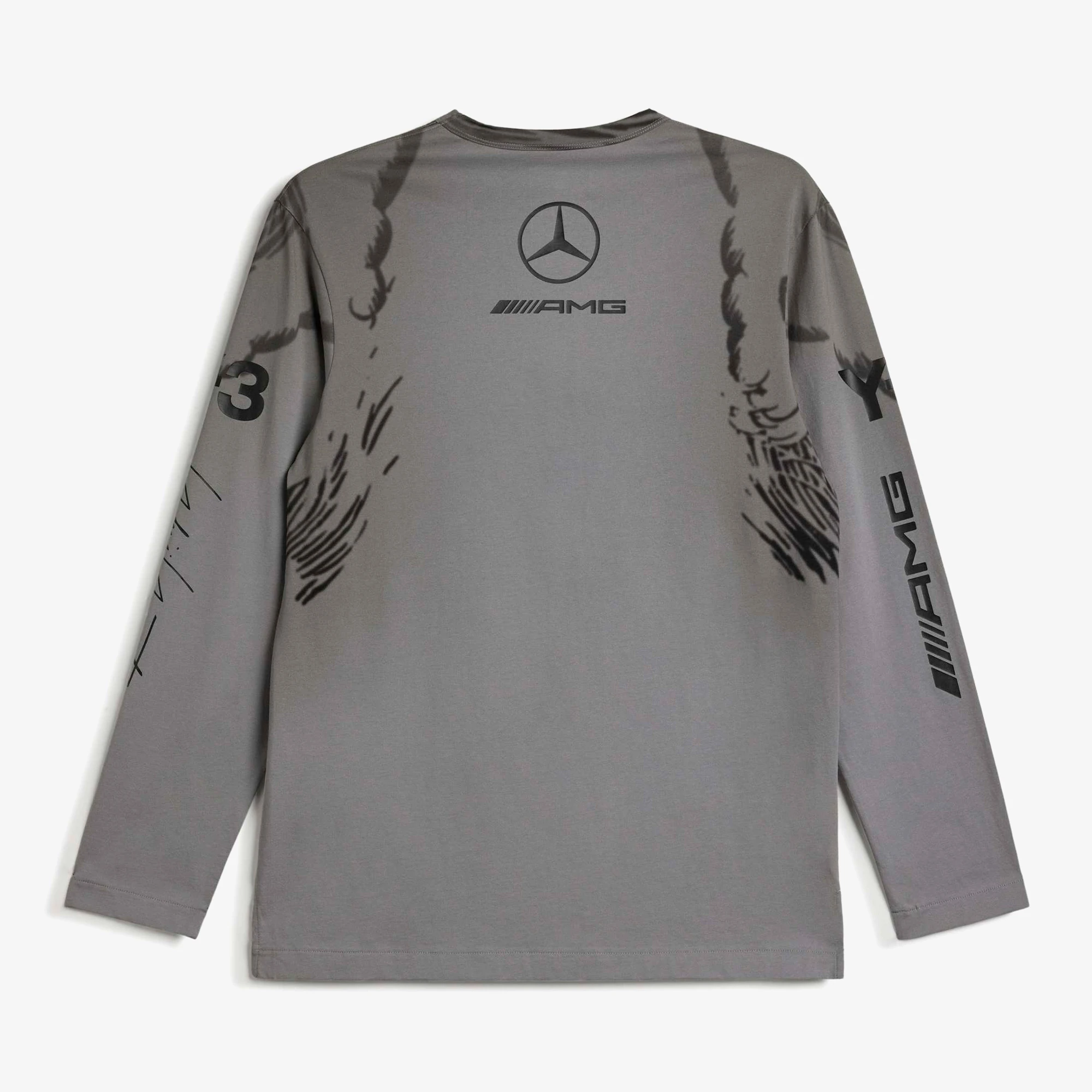 トップス DONDA Mercedes-Benz Long Tee 70-0528-4B Y-3 Mercedes Wolf Graphic Long Sleeve Tee 'Grey' - WUNDER