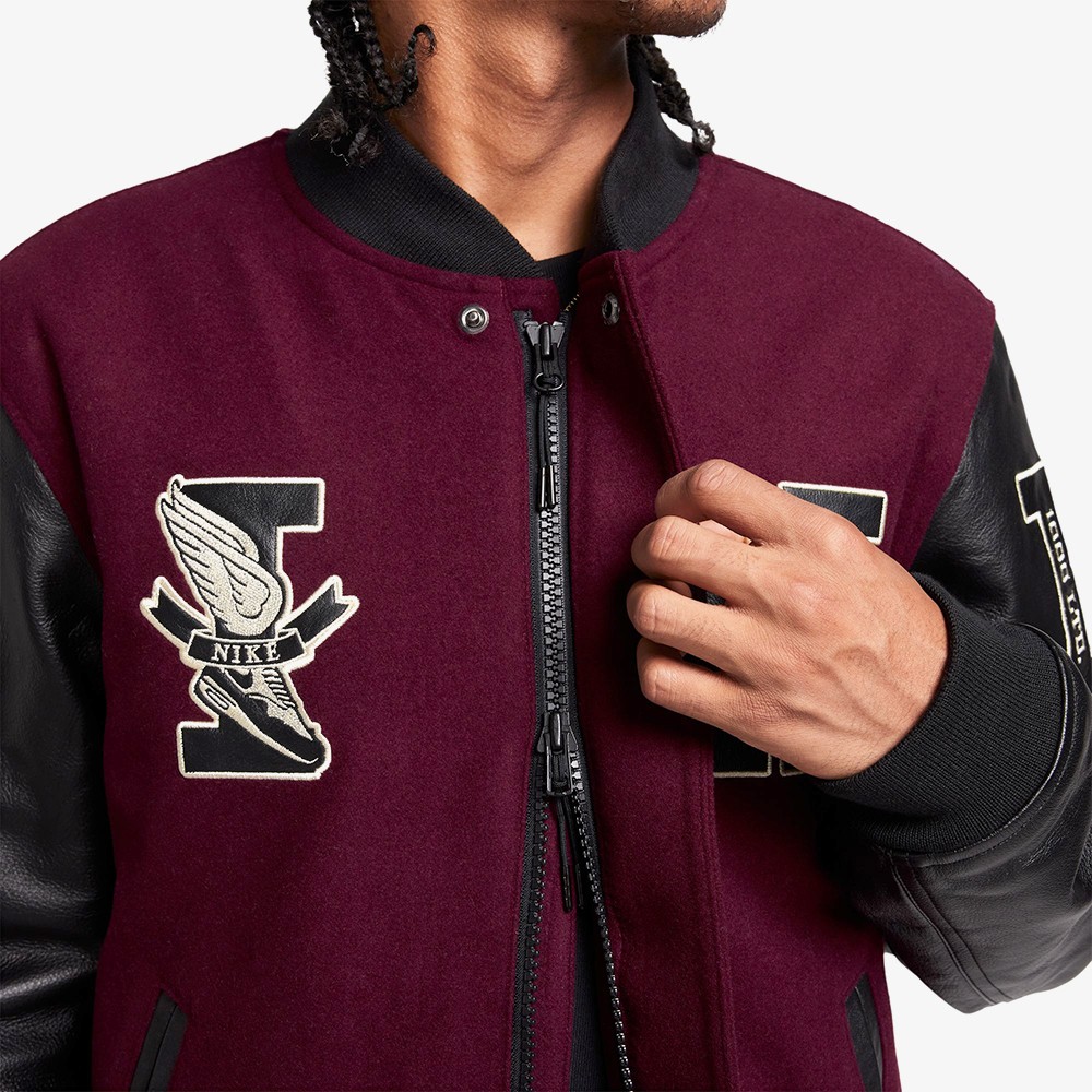 Destroyer Wool Varsity Bomber Jacket 'Night Maroon'