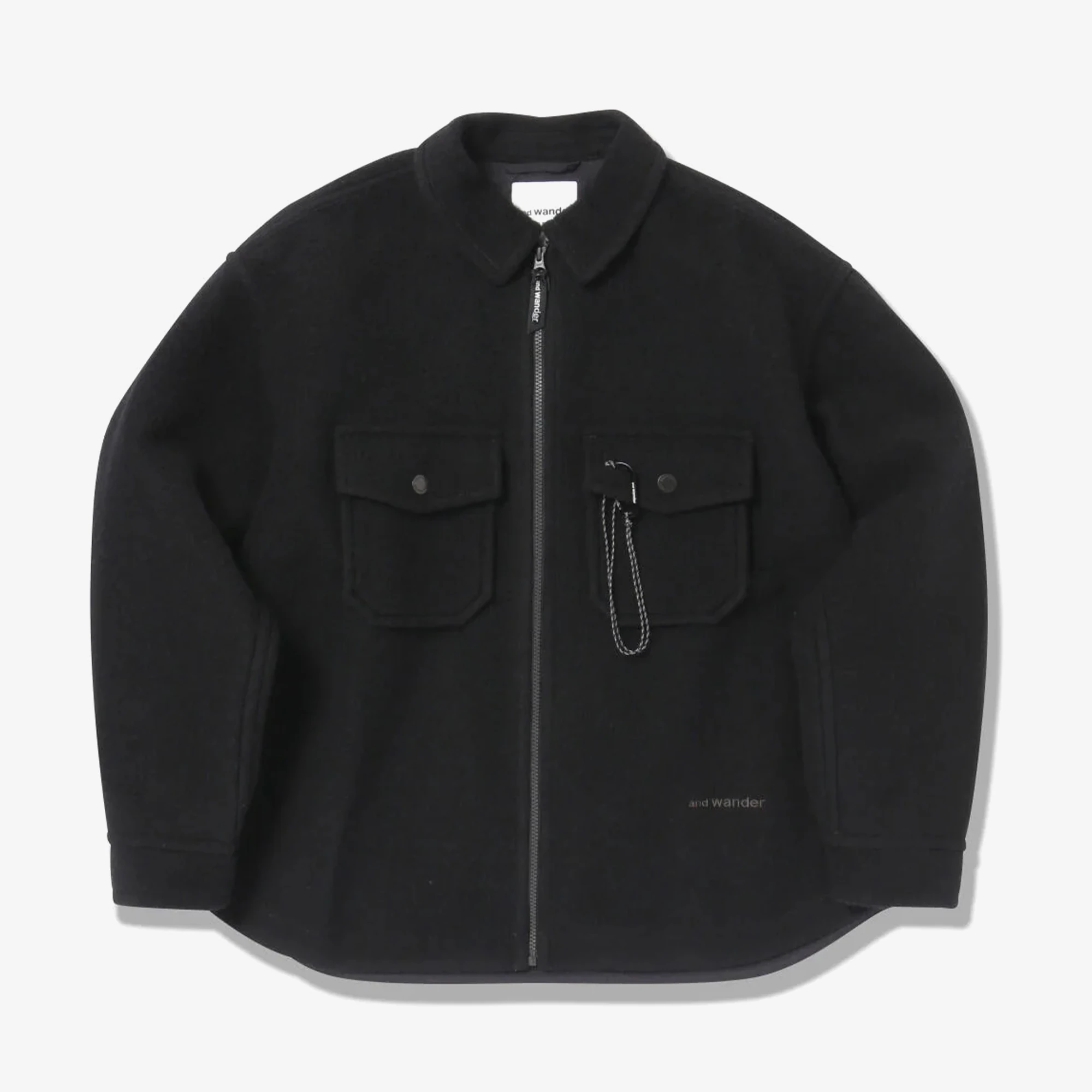 Wool Shaggy Zip Jacket 'Black'