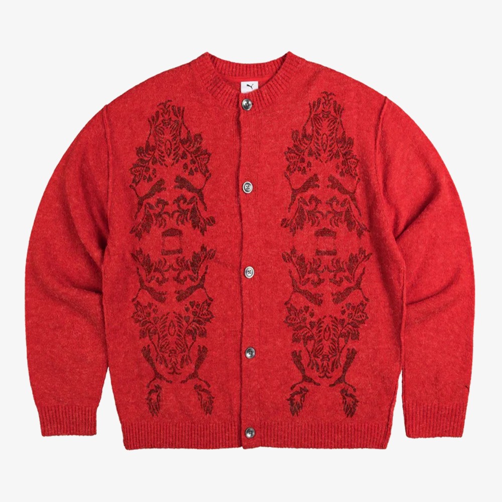 PUMA x Aries Printed Cardigan 'All Time Red'