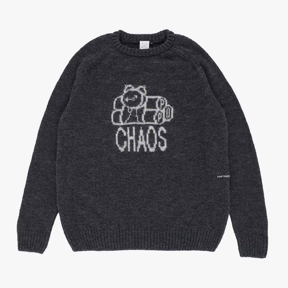 Knitted Chaos Crewneck 'Anthracite'