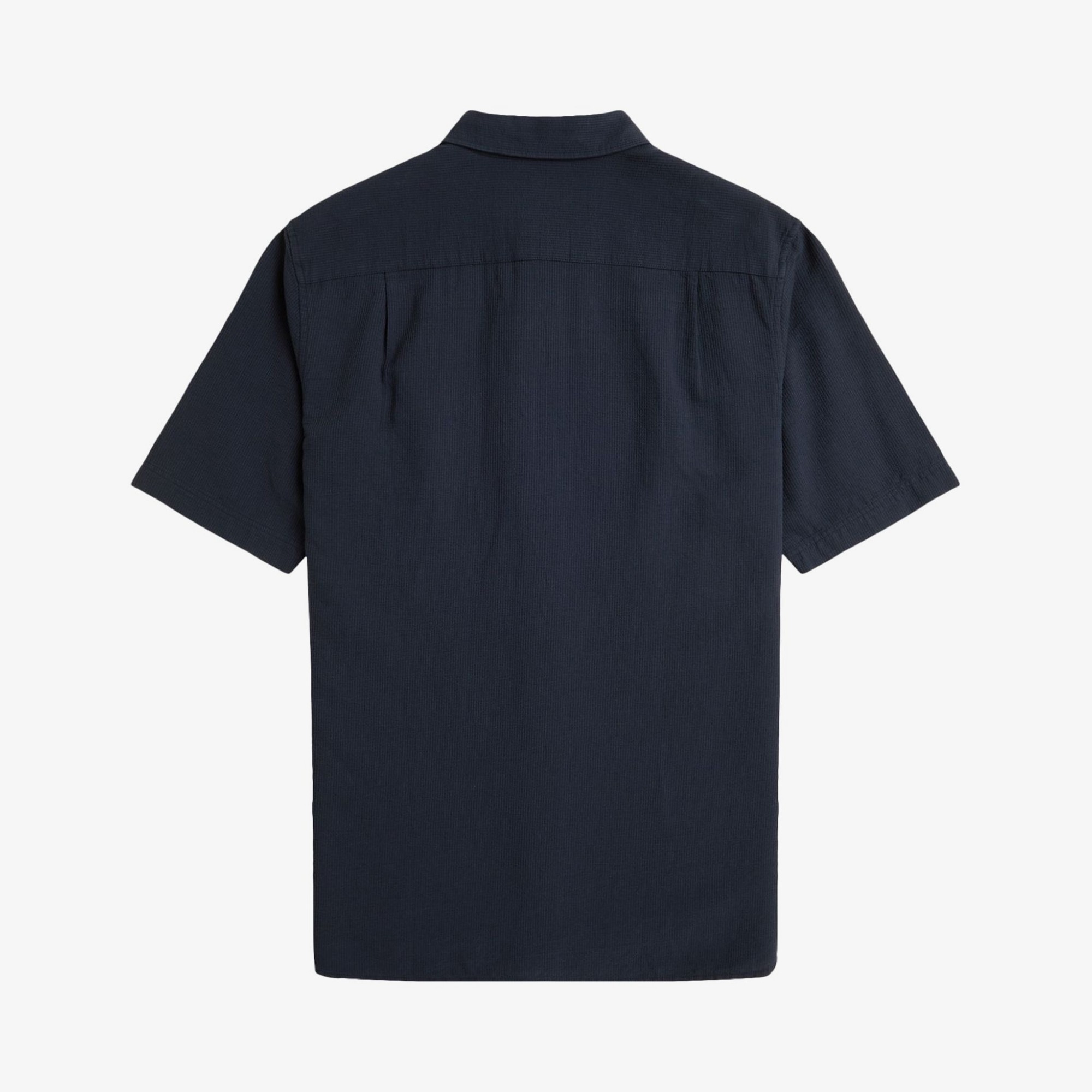 Textured Seersucker Shirt 'Navy'