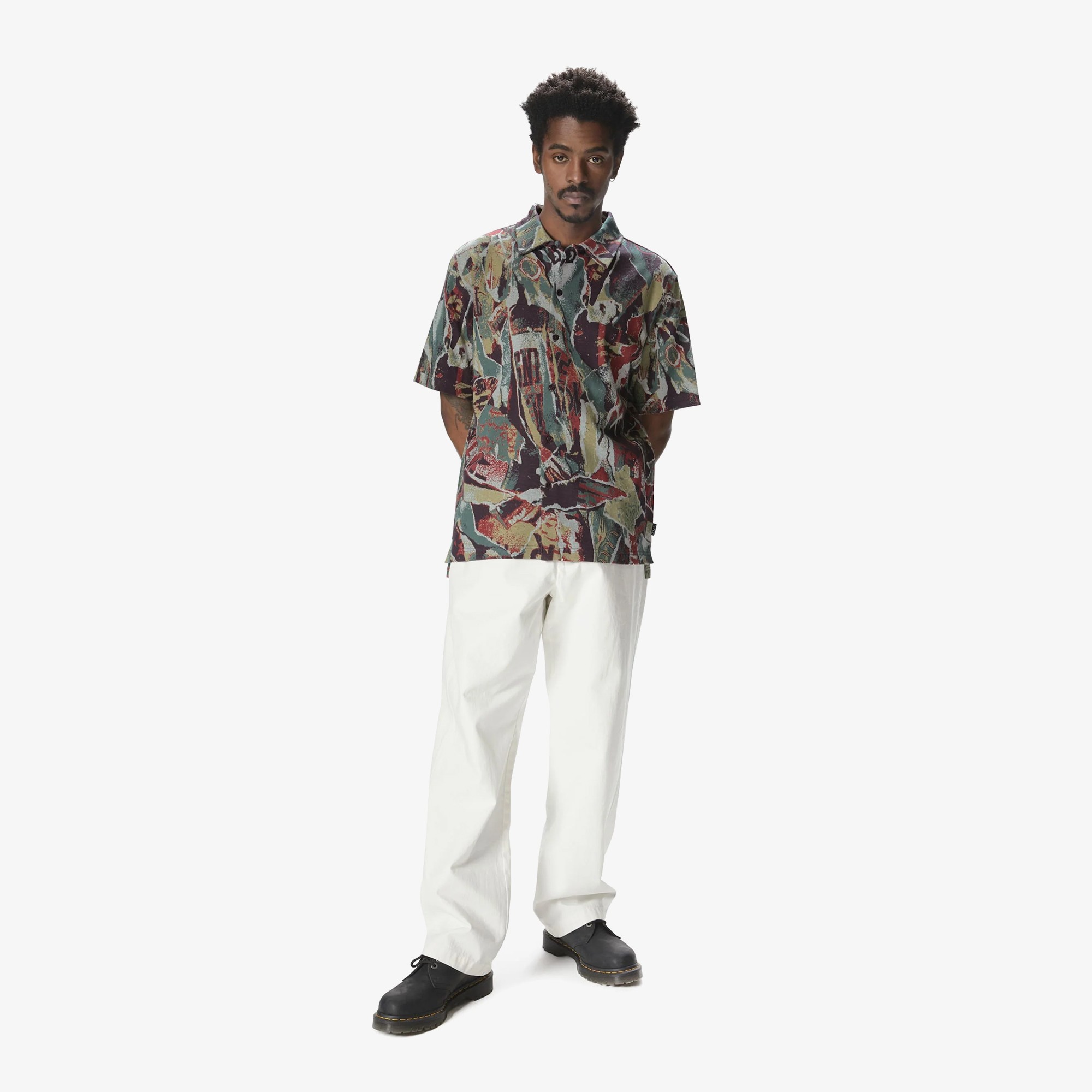 Jacquard Pattern Button Up Top 'Multi'