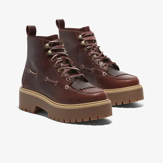 Stone Street Mid Lace Up Boot 'Burgundy' - Görsel 4