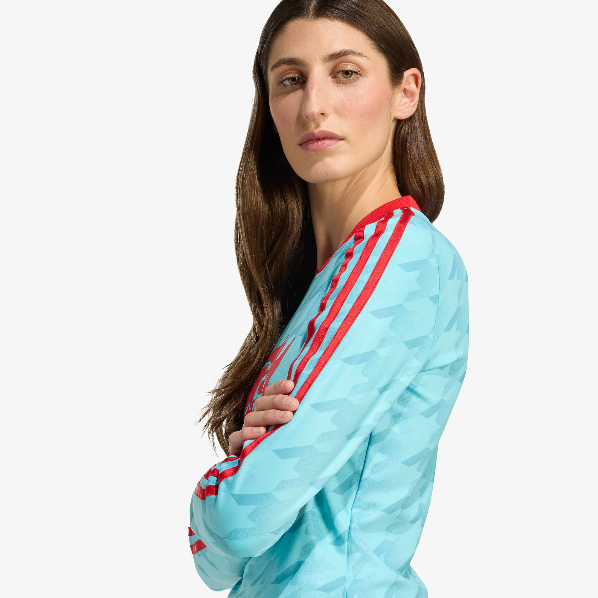 Graphic Football Allover Print Long Sleeve Jersey 'Blue Glow'