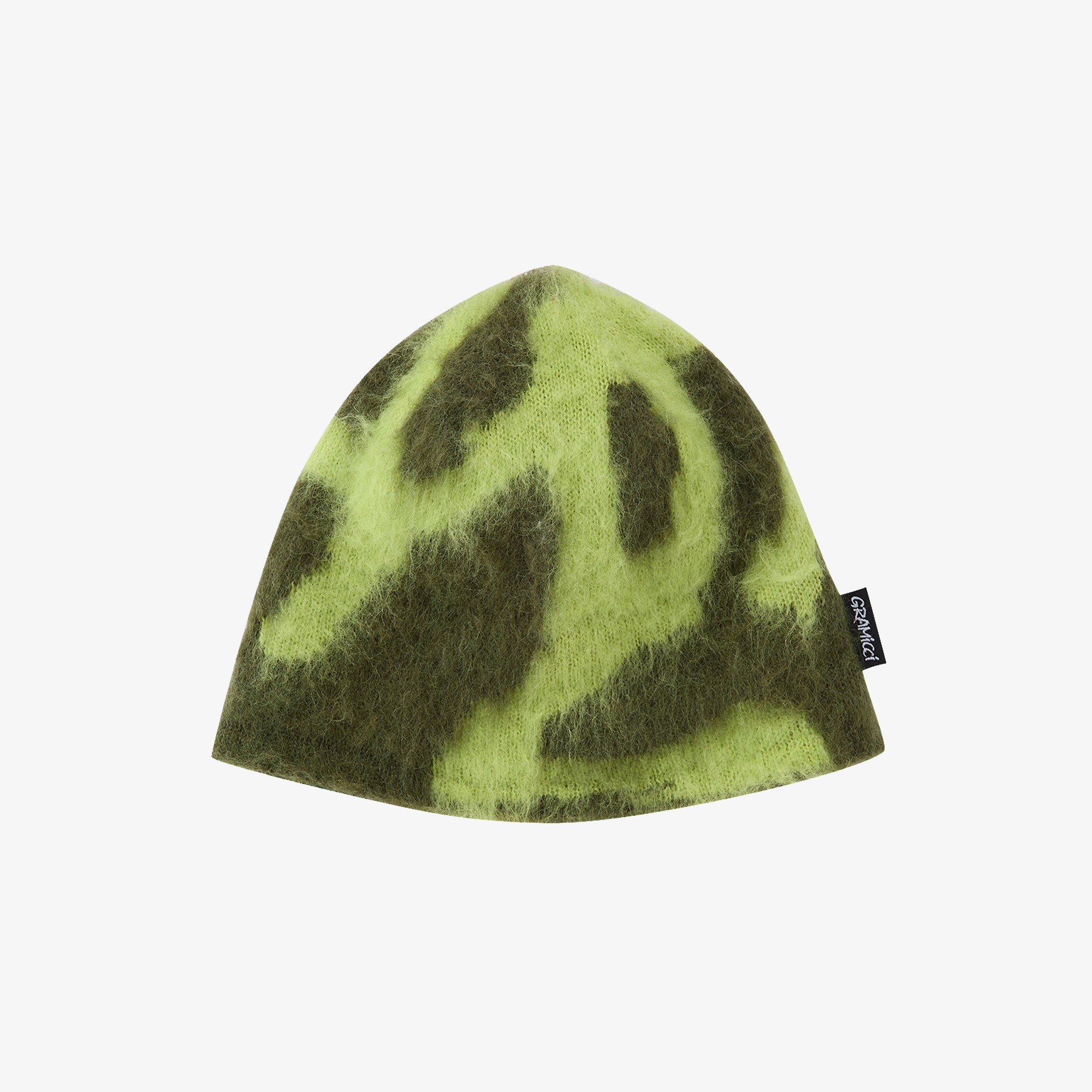 Mohair Burly Runningman Beanie 'Chartreuse'