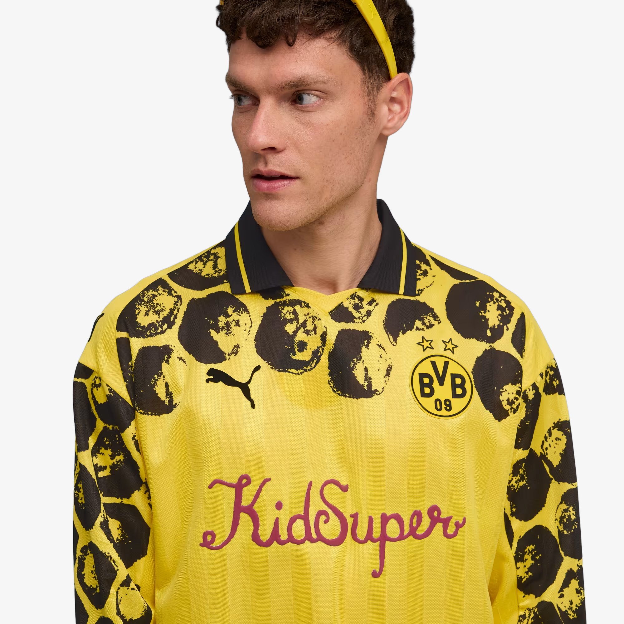 PUMA x KIDSUPER x BVB LS Retro Shirt 'Yellow'