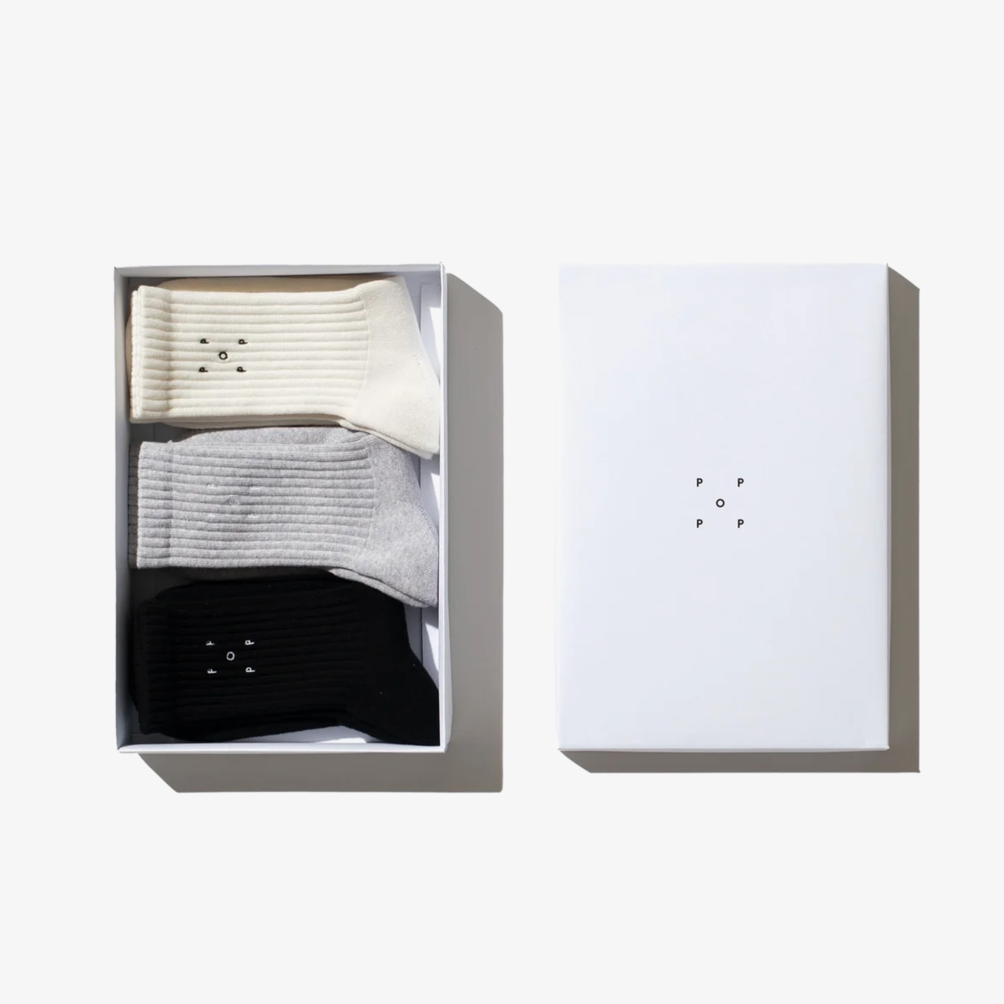Socks 3-Pack 'Black Off White Grey'