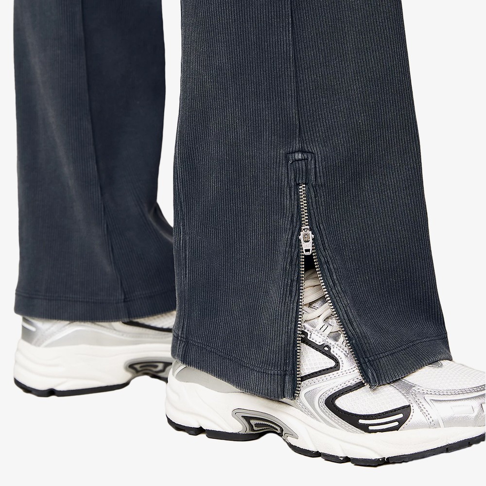 Zip Hem Flared Leggings 'Charcoal'
