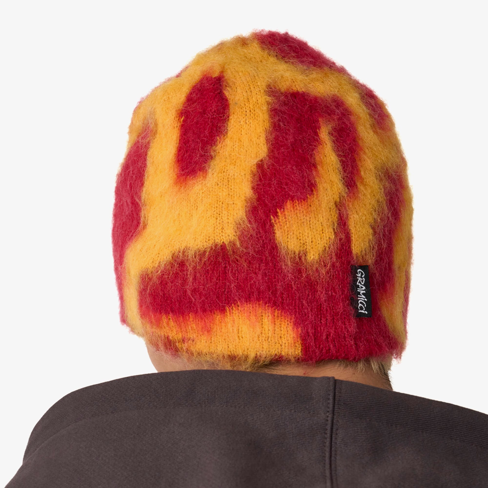 Mohair Burly Runningman Beanie 'Burnt Orange'