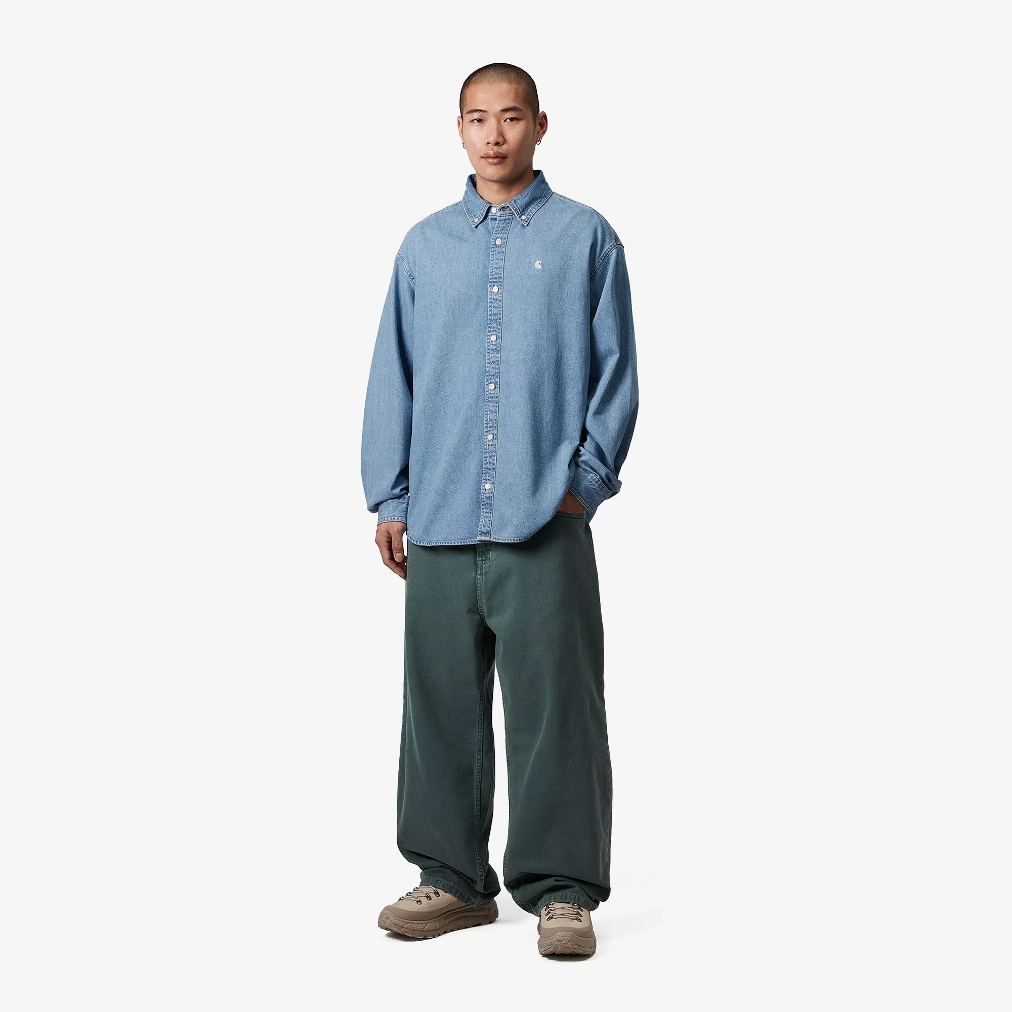 L/S Lucas Shirt 'Blue Bleached'