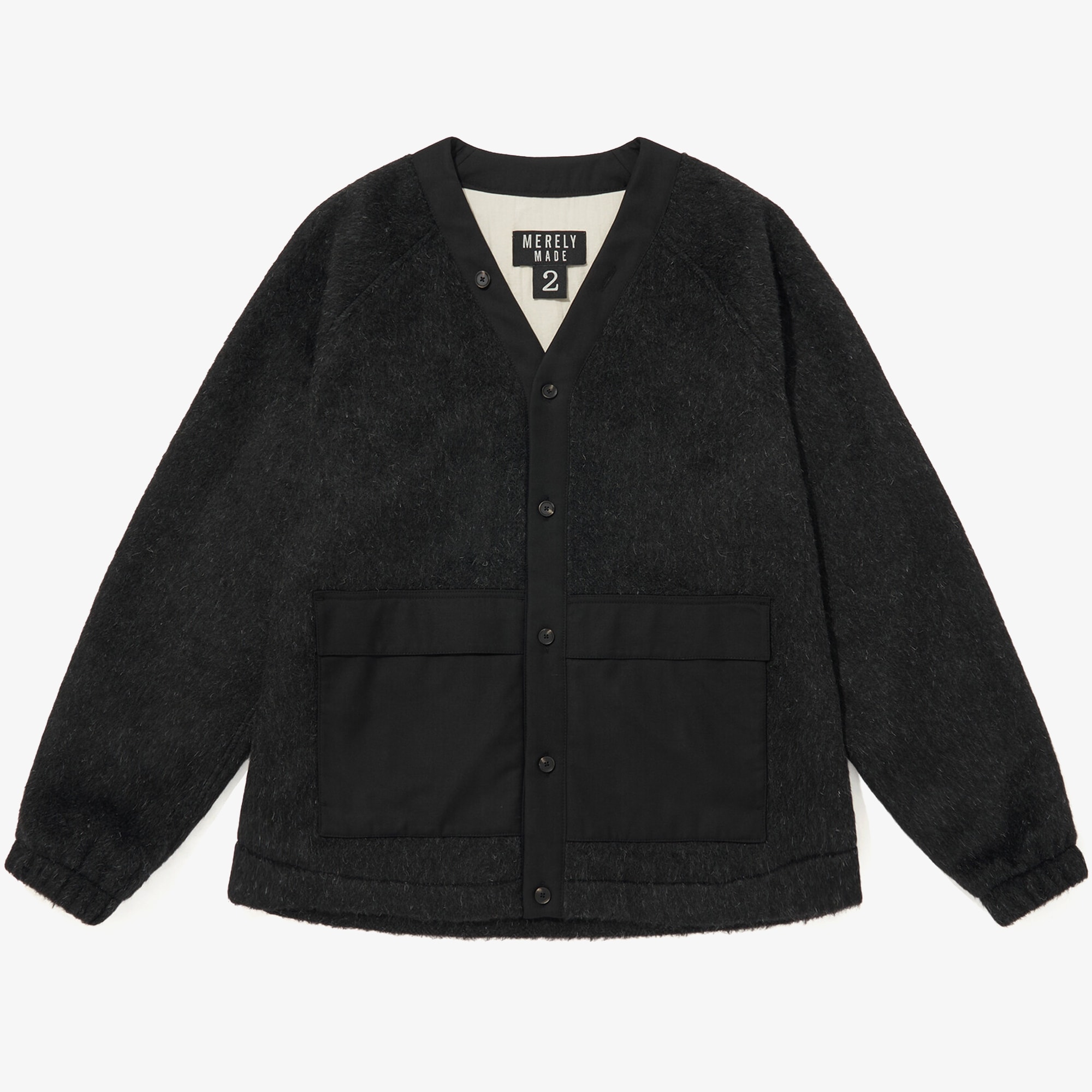 Premium Wool Blend Melton Berkut Cardigan 'Winter Black'