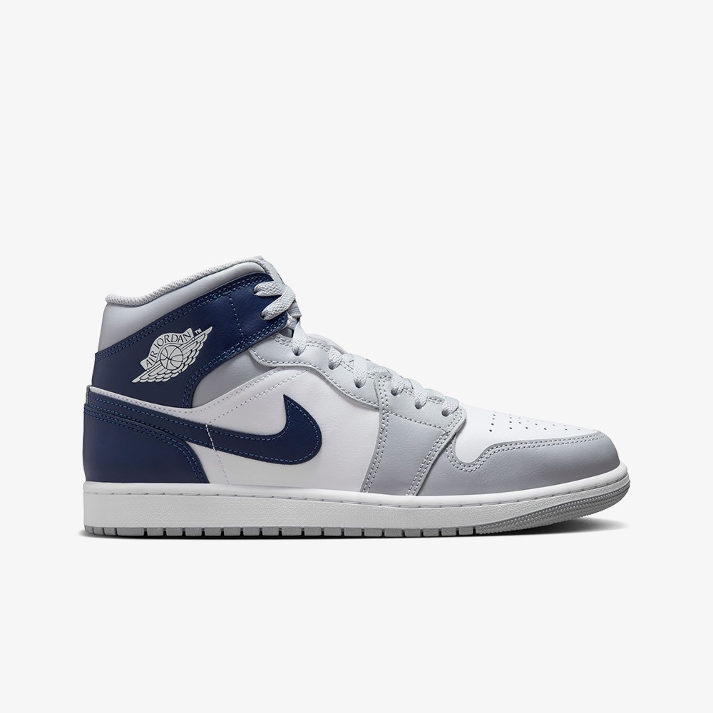 Кроссовки Air Jordan 1 Mid 'Wolf Grey Midnight Navy'