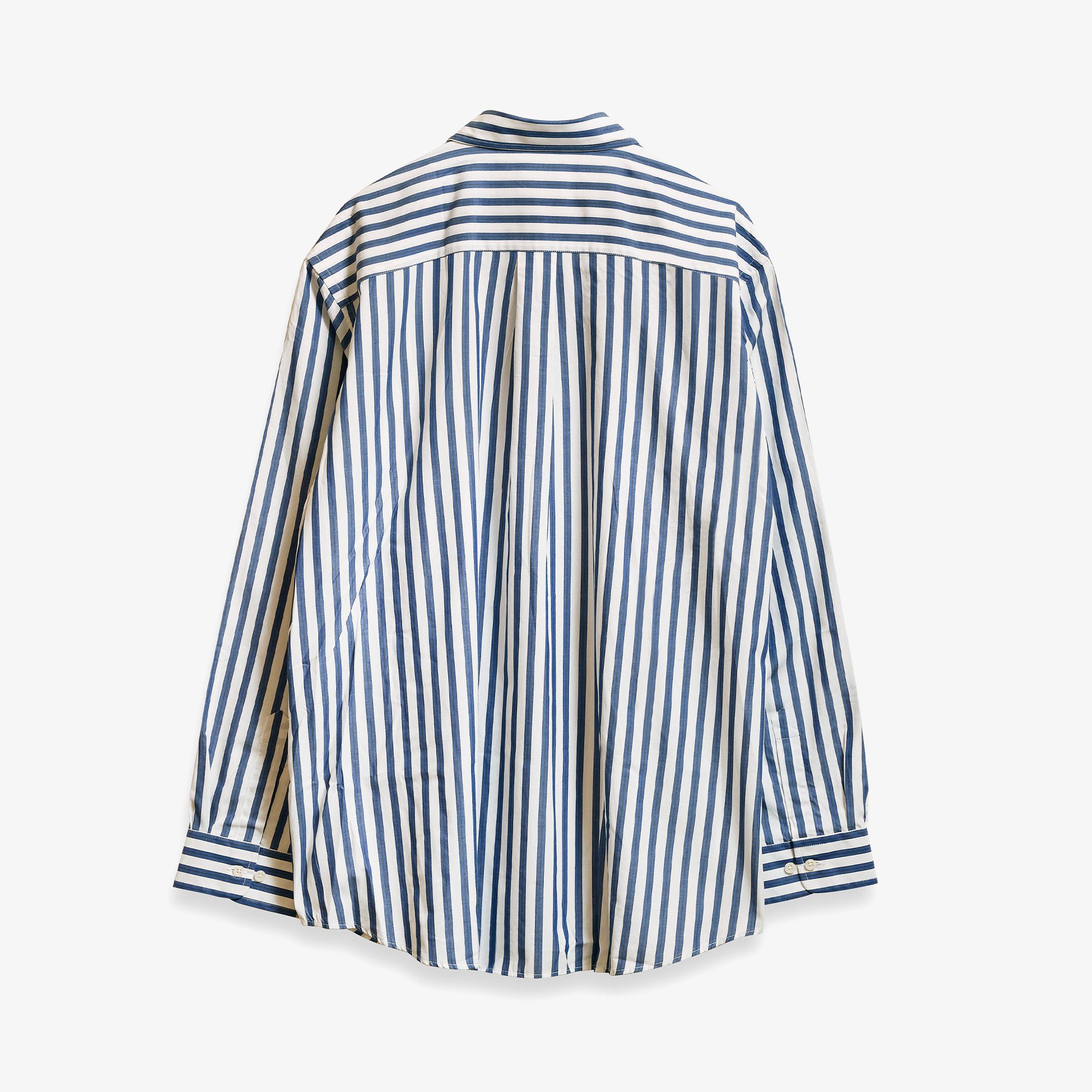 Lightweight Stripe Shirt 'White & Navy'