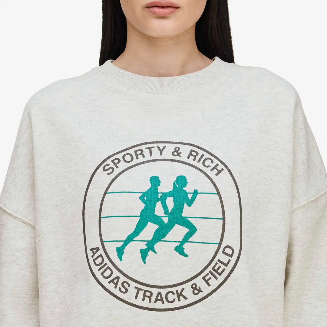 adidas x Sporty & Rich Sweater 'Light Grey Heather' - WUNDER