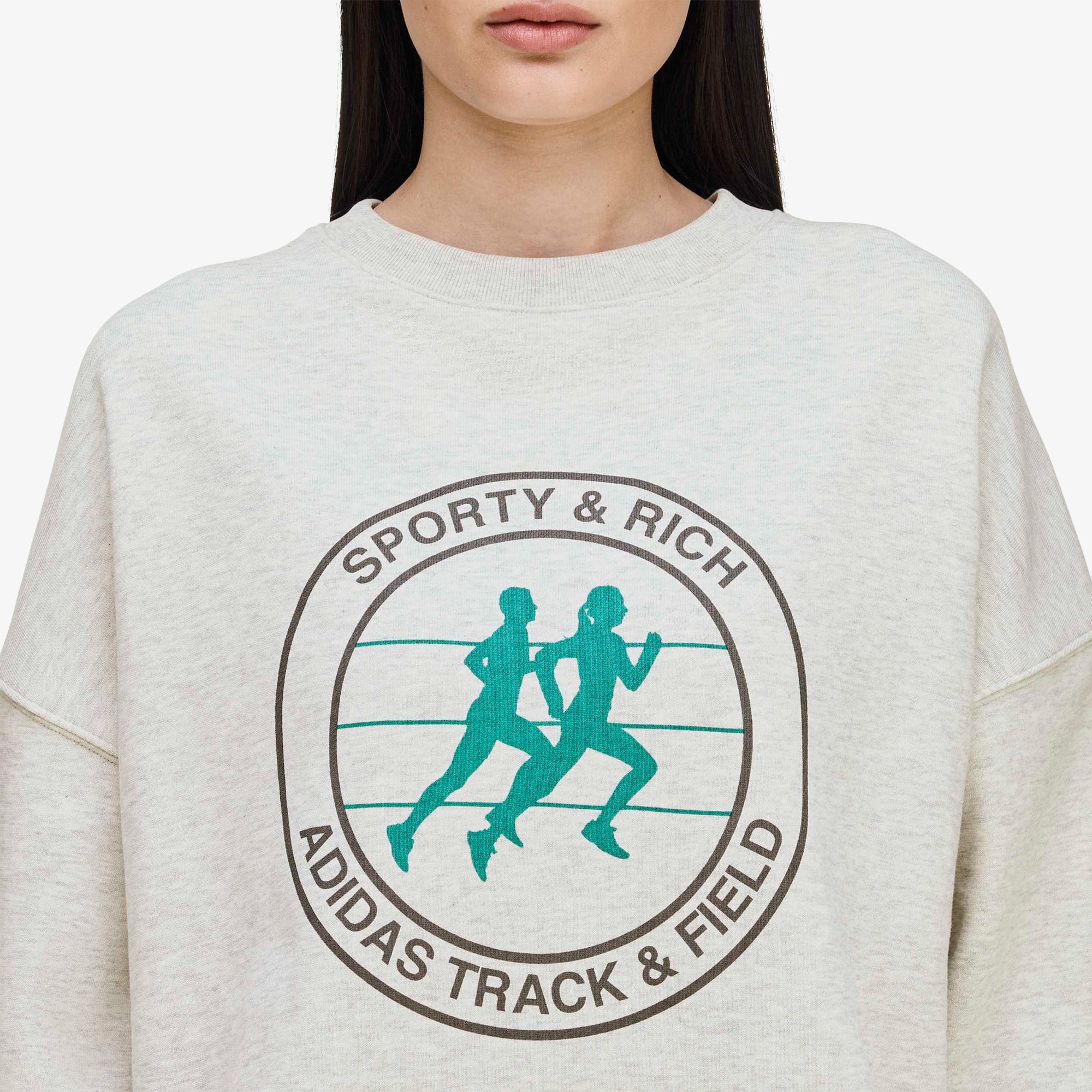 adidas x Sporty & Rich Sweater 'Light Grey Heather'