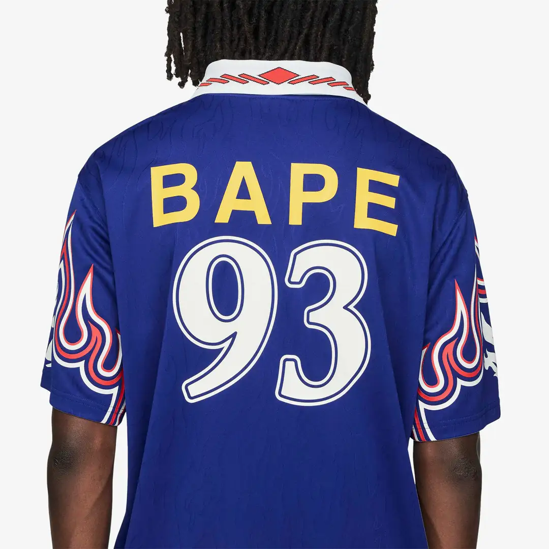 【 BAPE X ADIDAS 】FLAME JERSEY Buy adidas Originals x Bape SSL Flame Jersey in blue | KF4914