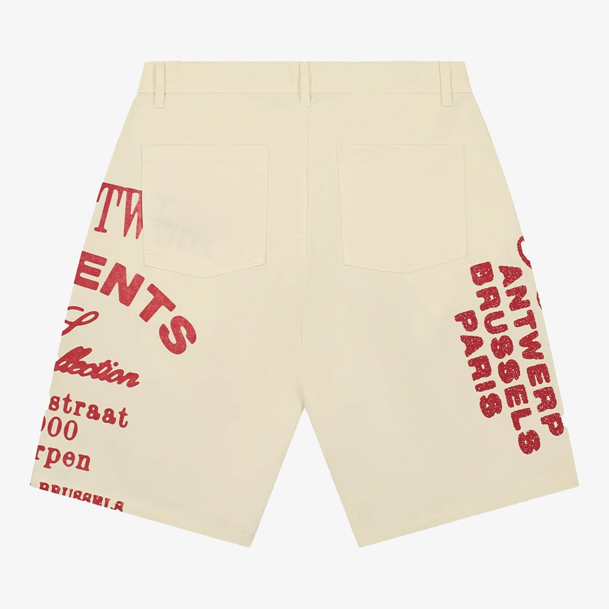 Red Print Shorts 'Cream'