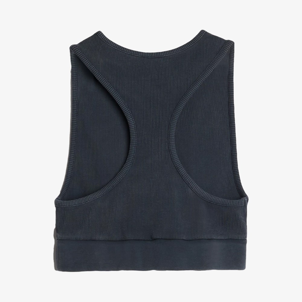 Ribbed Racerback Cropped Tank Top