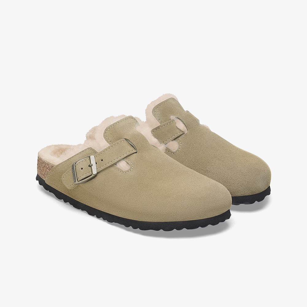 Boston Vl Shearling Sandals 'Taupe'