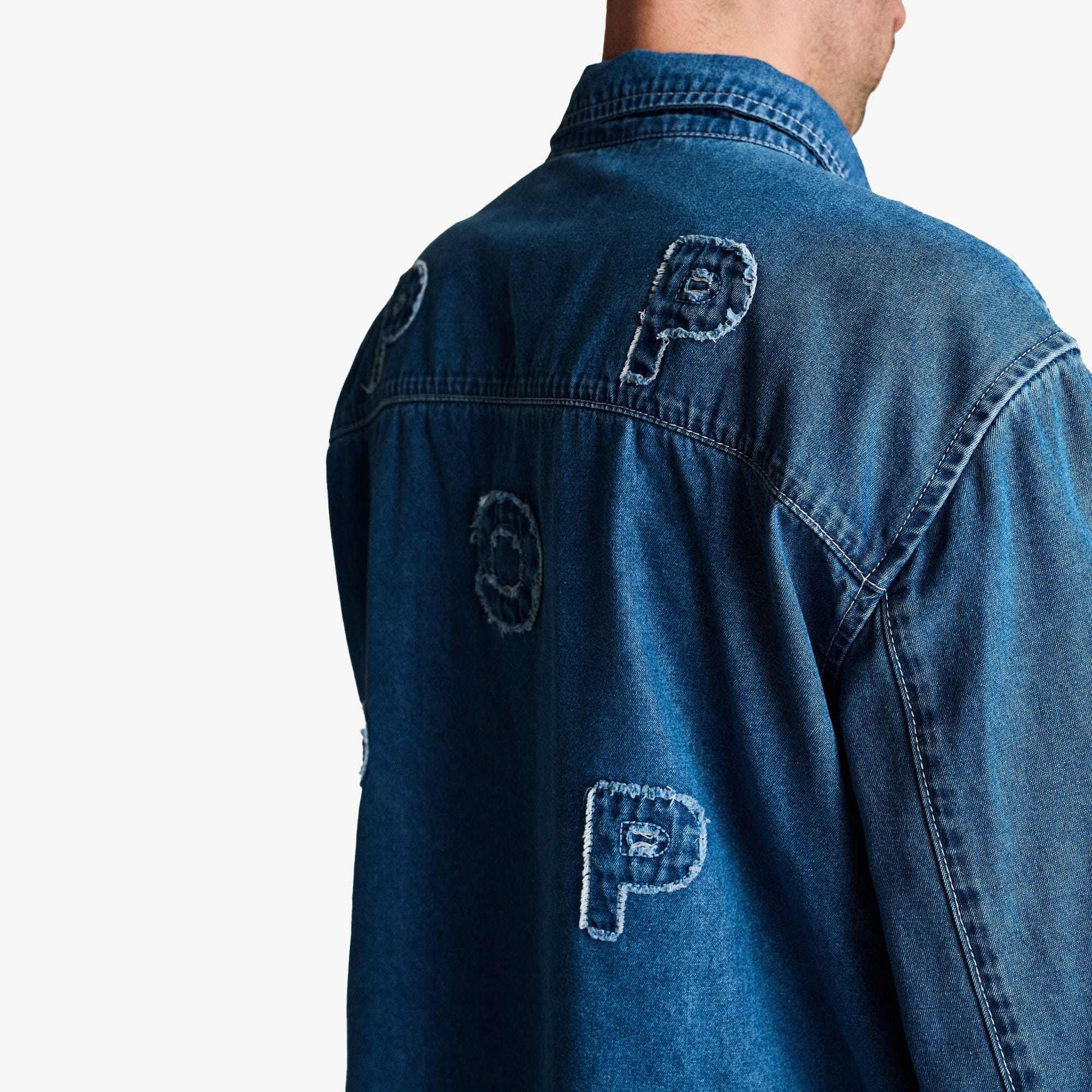 Applique Logo Denim Shirt 'Blue'