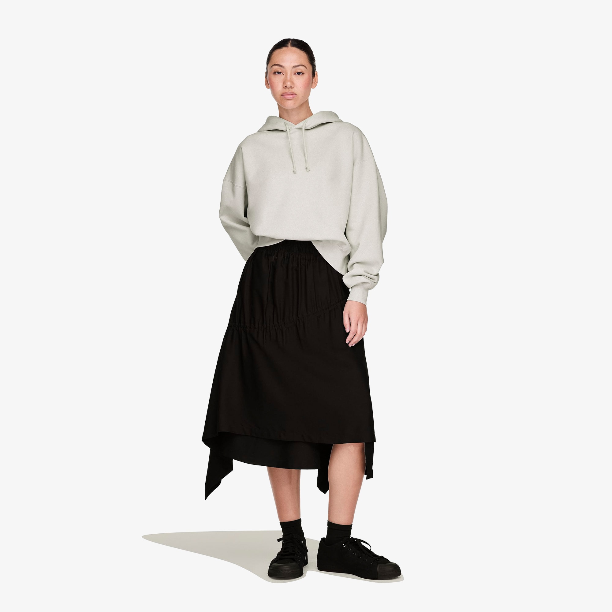 Brushed Terry Boxy Hoodie 'Chalk Pearl'