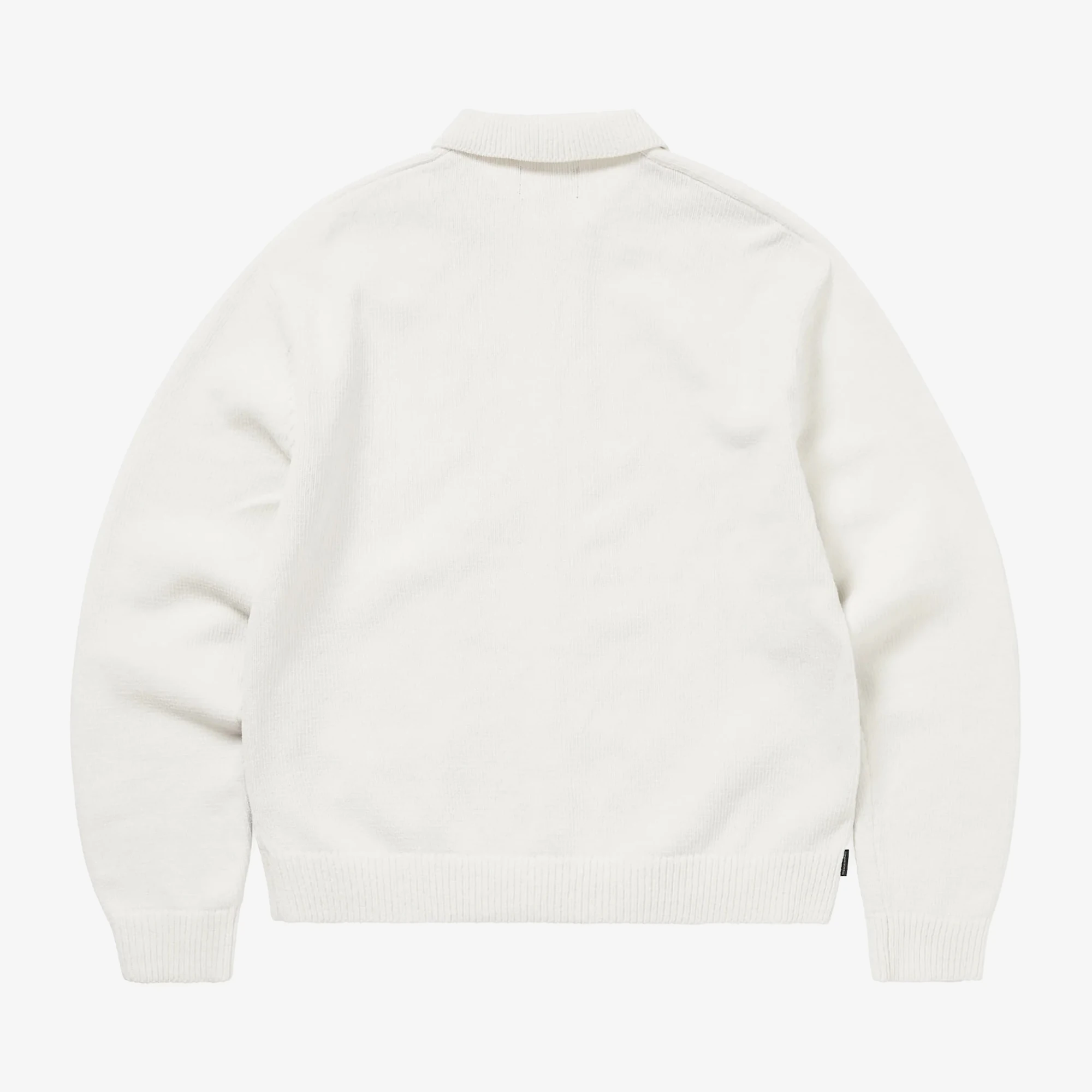 Argyle Zip Knit Cardigan 'White'